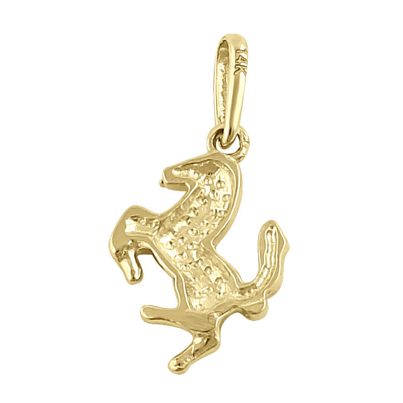 14K Solid Yellow Gold Racing Horse Pendant Necklace - Elegant Equestrian Jewelry Gift for Women & Girls - Perfect for Horse Lovers, Birthday, Anniversary & Special Occasions