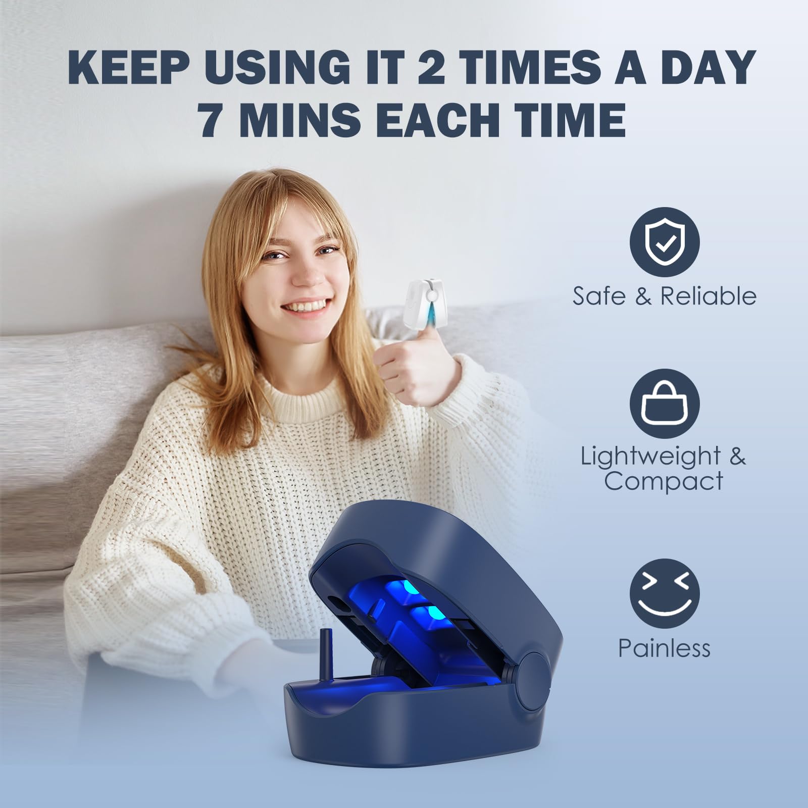 Best Nail Fungus Laser Treatment Device for Fingernails & Toenails | FSA/HSA Eligible Home Light Therapy | Effective Toenail Fungus Remover for Daily Use at Home or Travel