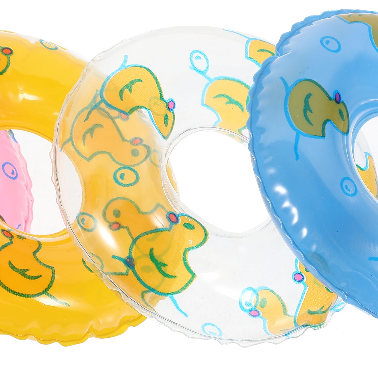 Gadpiparty 5Pcs Mini Inflatable Swim Rings - Cute Dollhouse Pattern Pool Floats for Kids & Dolls | Perfect for Baby Pools, Bath Time & Summer Water Play