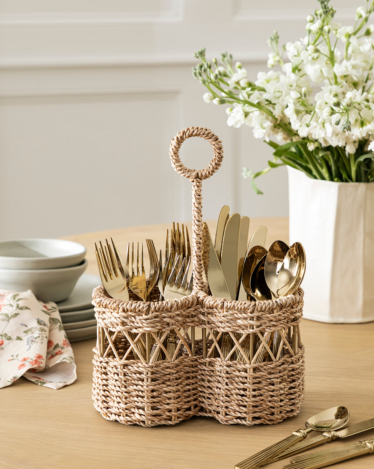 Stokes Woven Storage Caddy Basket - Handmade Cotton Organizer for Bathroom, Kitchen, Nursery & Office - Perfect for Towels, Toys & Supplies