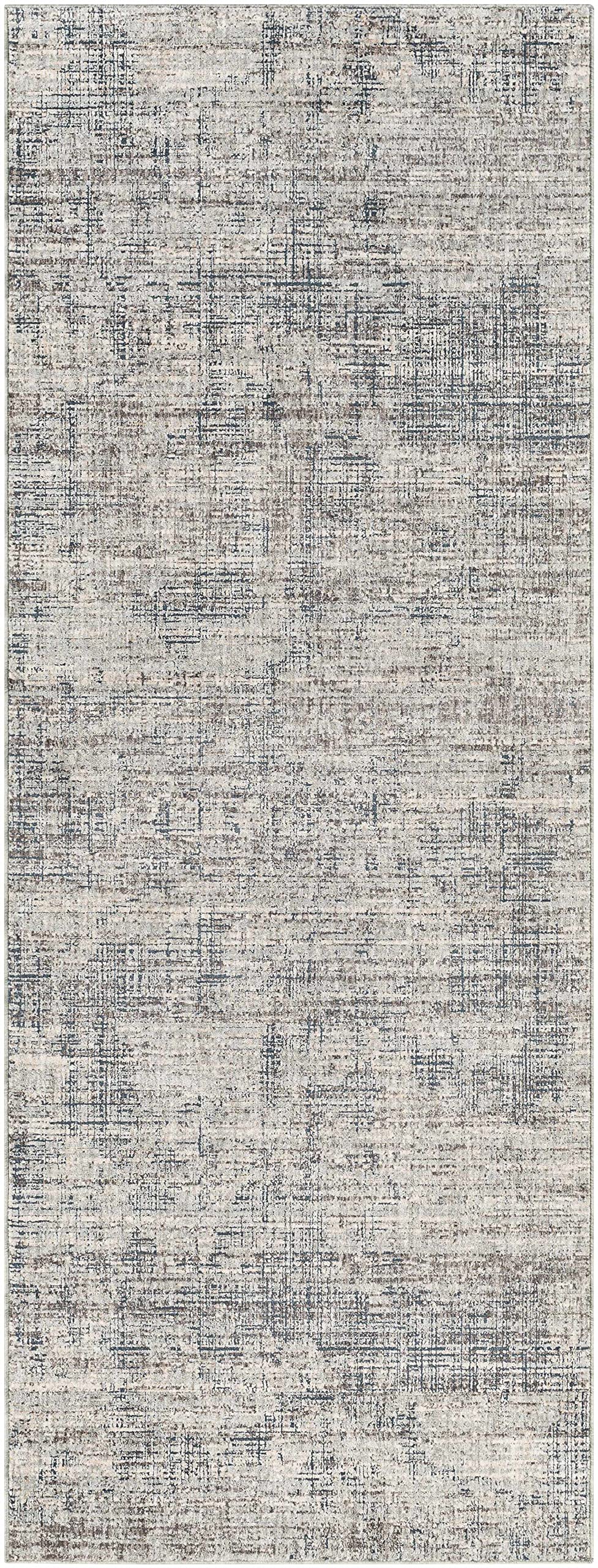 Modern Hauteloom Thornhill Area Rug for Living Room & Bedroom - Soft Gray, Blue, Green Accent - 3'3
