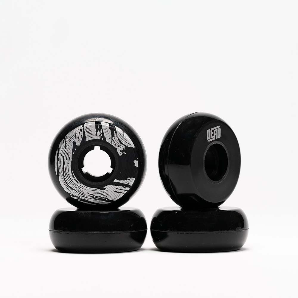 58mm 95A Hardness Skateboard Wheels - 4 Pack (Black/Silver) for Smooth Cruising & Street Skating