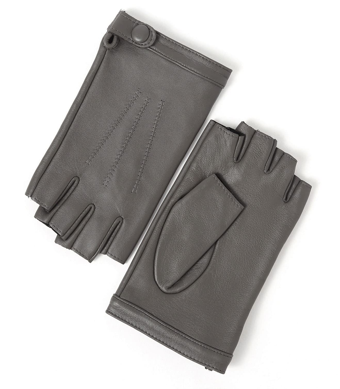 YISEVEN Women's Classic Sheepskin Leather Fingerless Gloves - Winter Warm Lined Gloves for Driving, Typing & Outdoor Activities