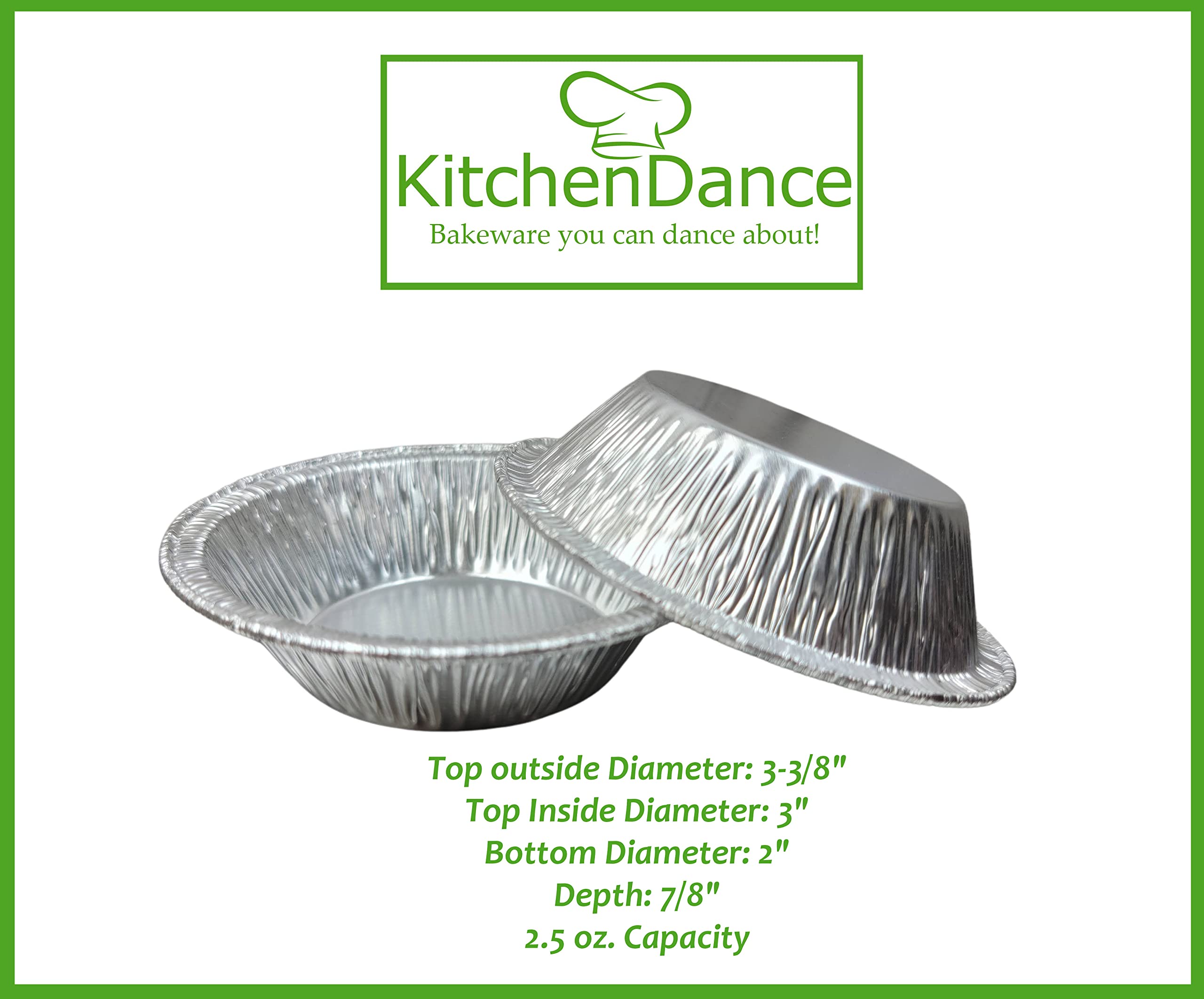 D&W Fine Pack 3 Inch Disposable Aluminum Foil Tart Pans - 100 Pack Round Baking Tins for Mini Pies, Quiches, Cupcakes & Food Prep - Perfect for Home Baking, Party Desserts & Meal Storage (A90)