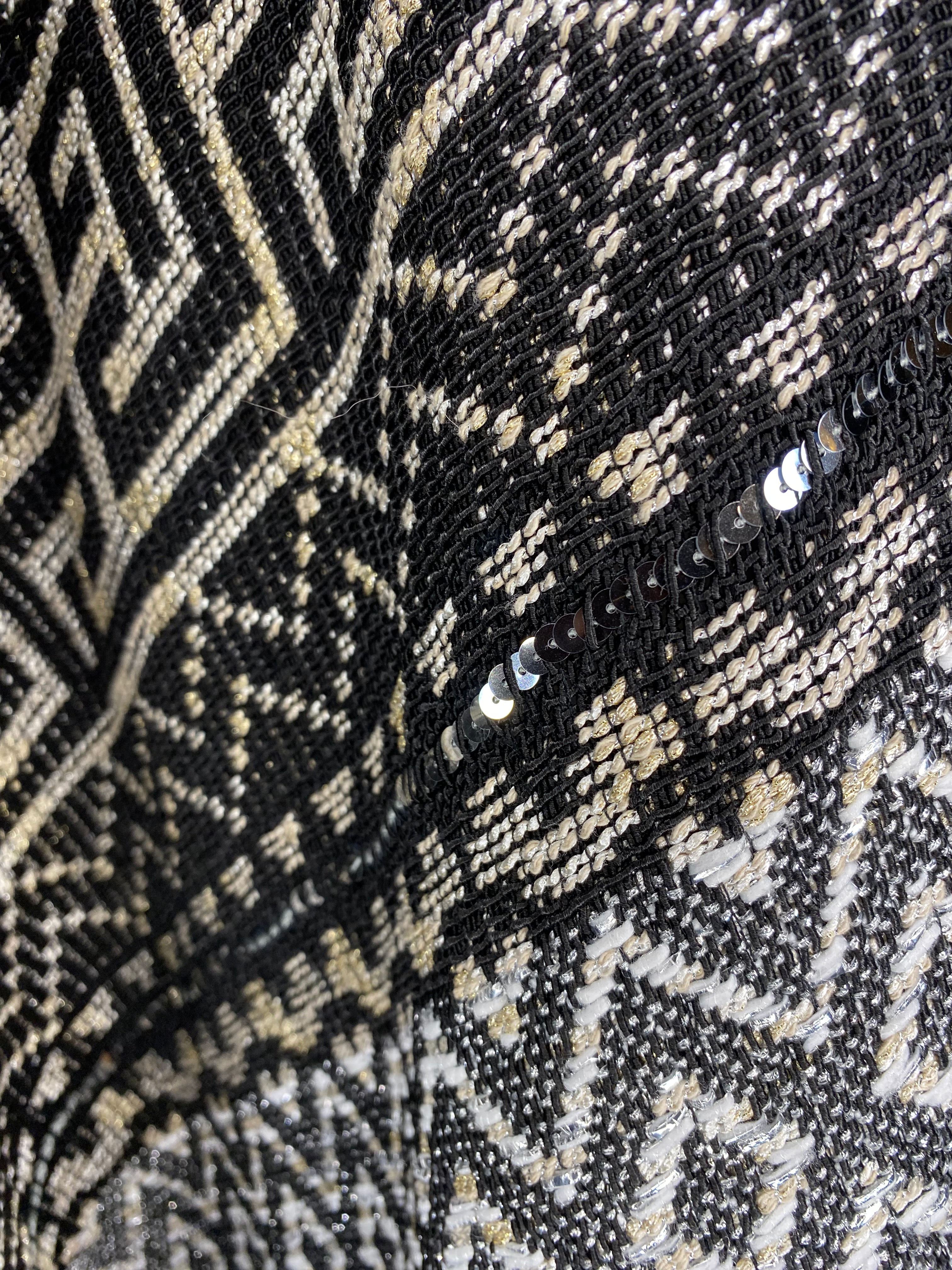 Elegant Metallic Fringed Jacquard Poncho Shawl for Women - Perfect for Festivals, Parties & Boho Chic Outfits
