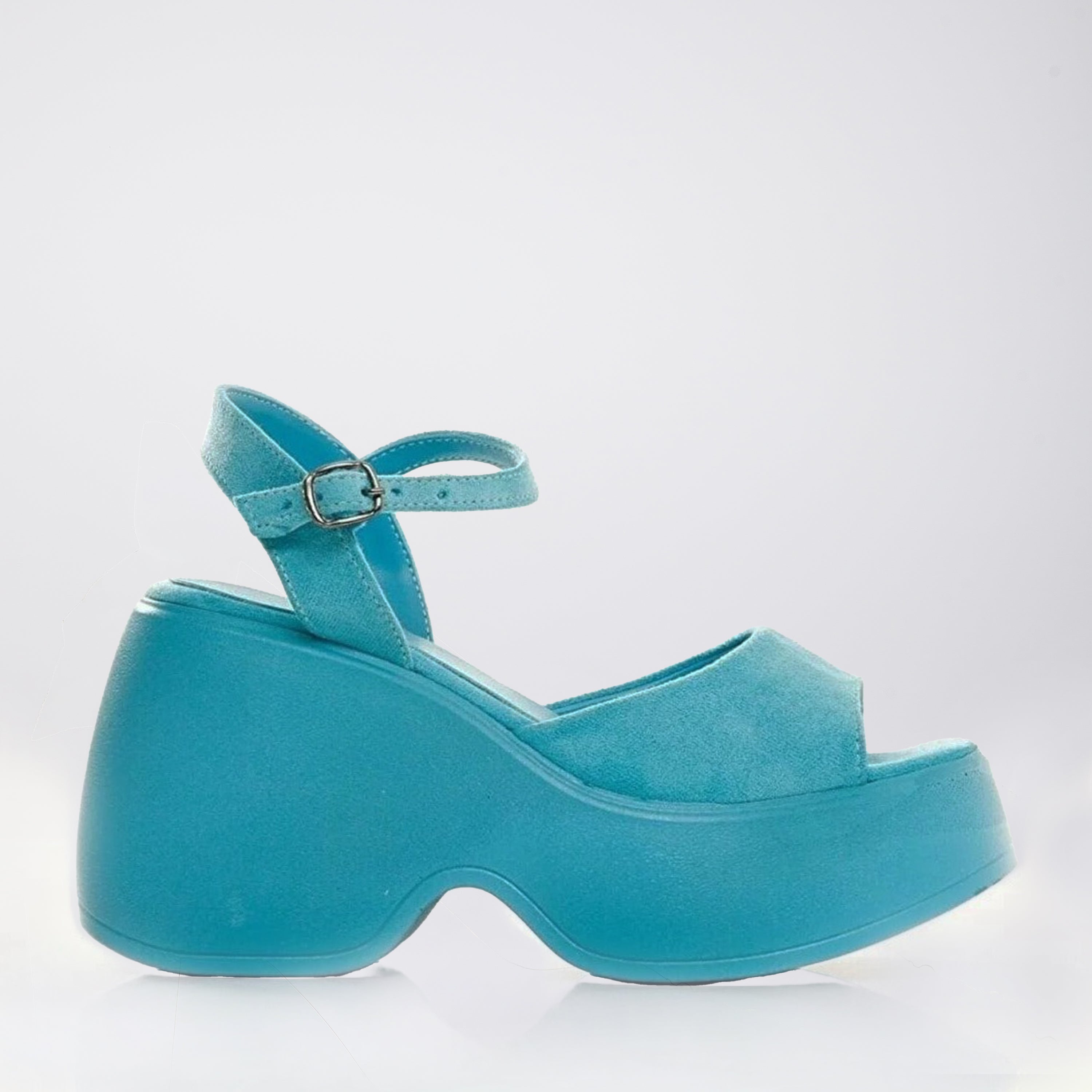 Barb Baby Blue Wedges - Women's Comfortable Chunky Heel Sandals for Summer, Beach & Casual Outings | Perfect for Weddings, Parties & Everyday Wear