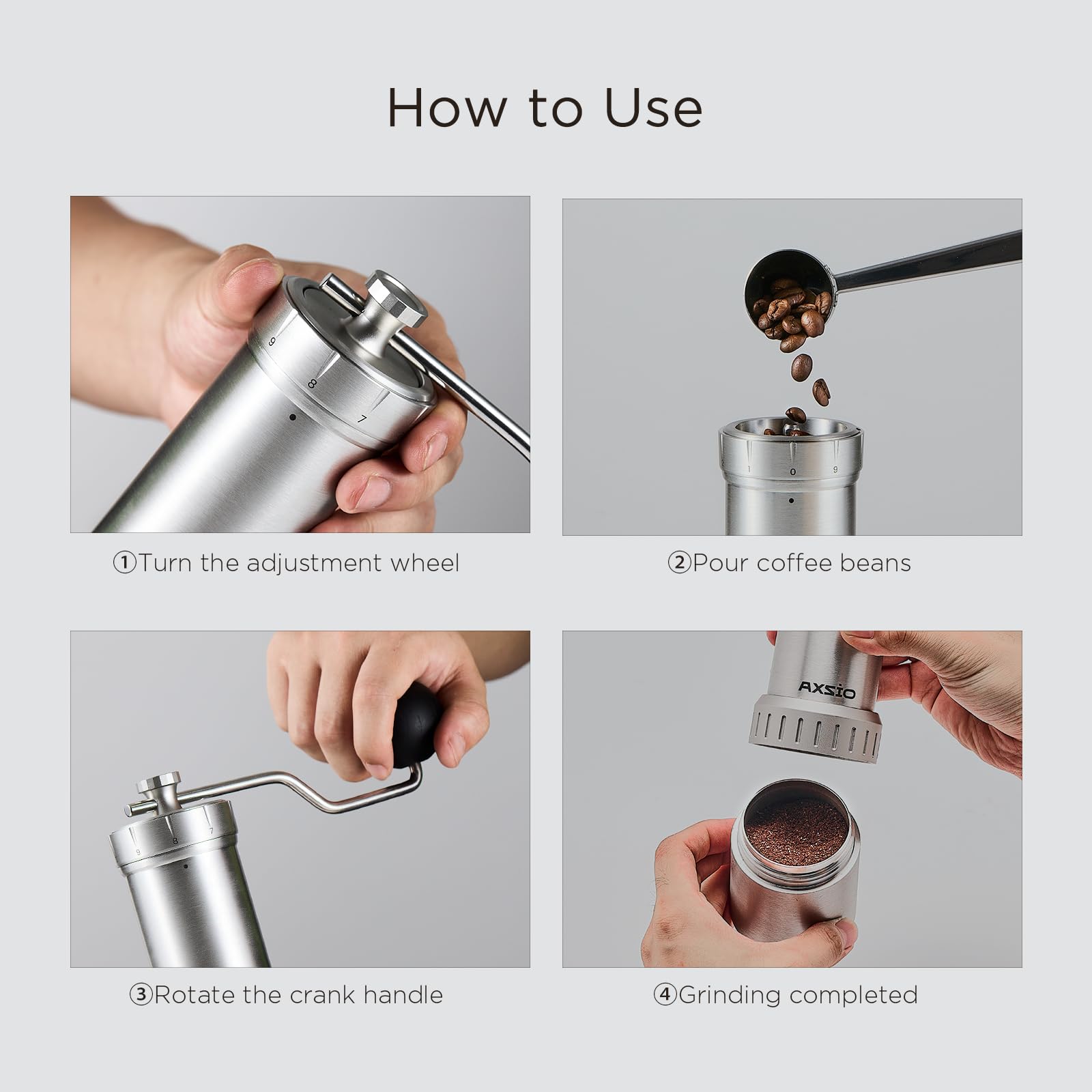 Premium Manual Coffee Grinder - Stainless Steel Conical Burr, Adjustable Coarseness, 35g Capacity for Espresso, French Press & Pour Over | Perfect for Home, Office & Travel Coffee Brewing