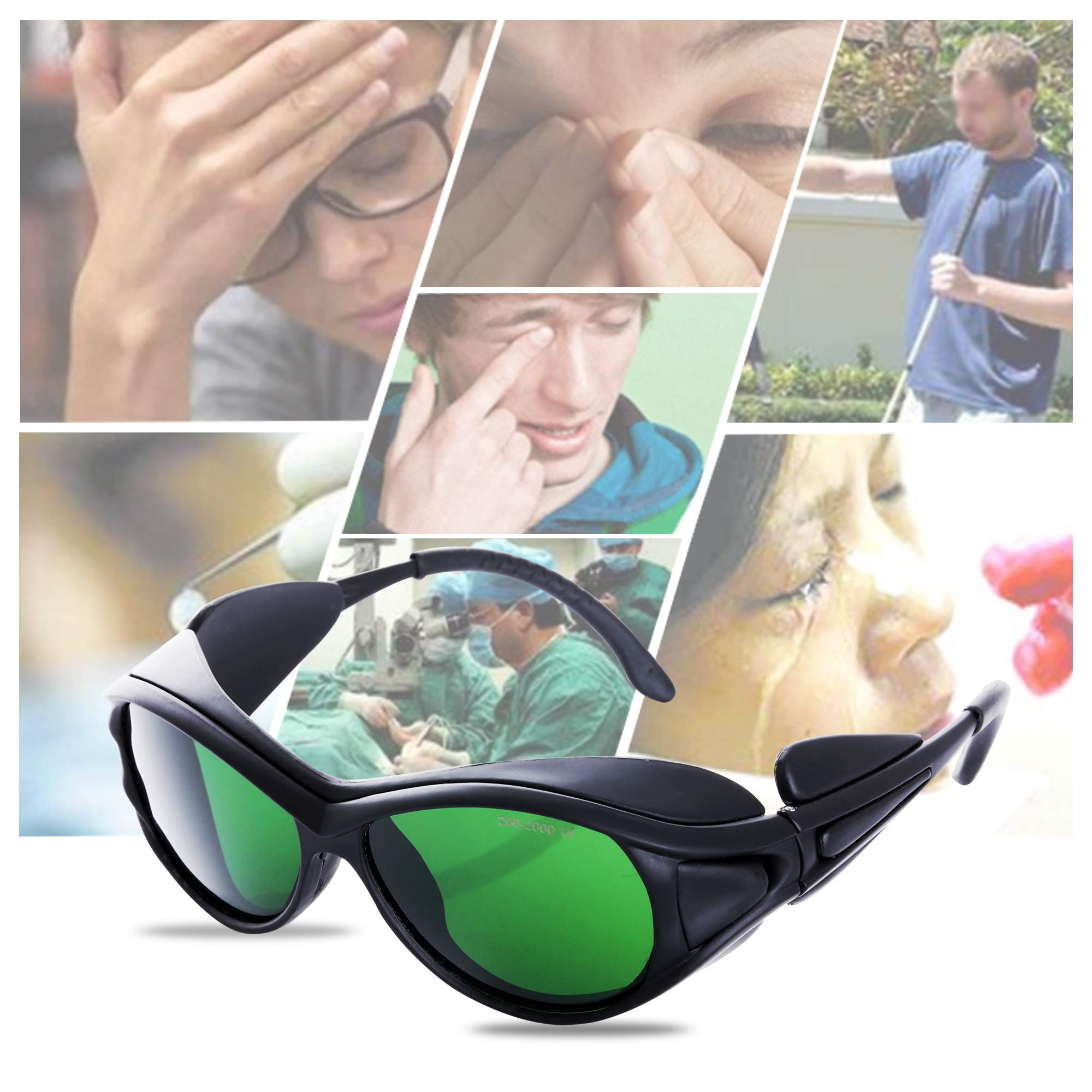 JILERWEAR Professional Laser Safety Glasses - 405nm, 445nm, 450nm, 532nm, 850nm & 190nm-490nm Wavelength Protection - Violet/Blue/Red Laser Safety Goggles for Labs, DIY Projects & Industrial Use