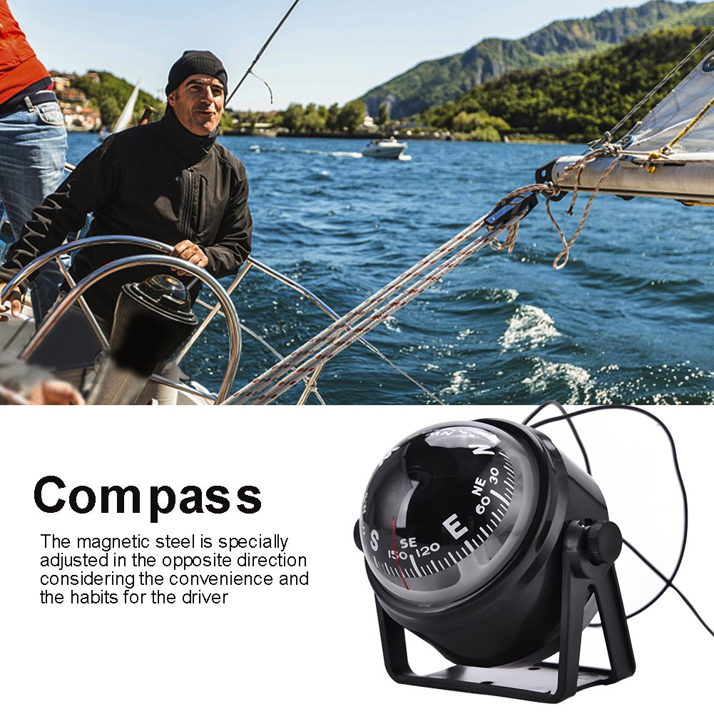**Boat Compass - High Precision LED Military Digital Magnetic Compass for Marine, Boating & Car Navigation - Perfect for Outdoor Adventures, Hiking & Emergency Survival Kits**