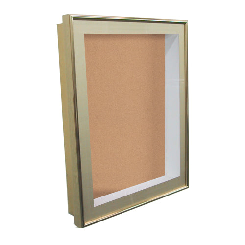18x24 SwingFrame Designer Metal Framed Lighted Cork Board Display Case - 3
