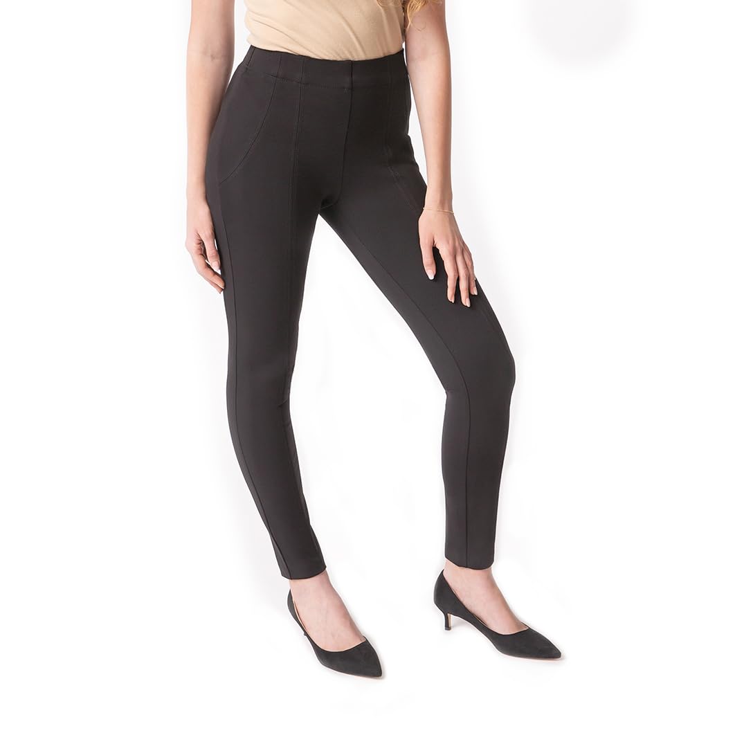 Thalian Women's Slim Fit Ponte Pants - Comfortable Office & Travel Wear