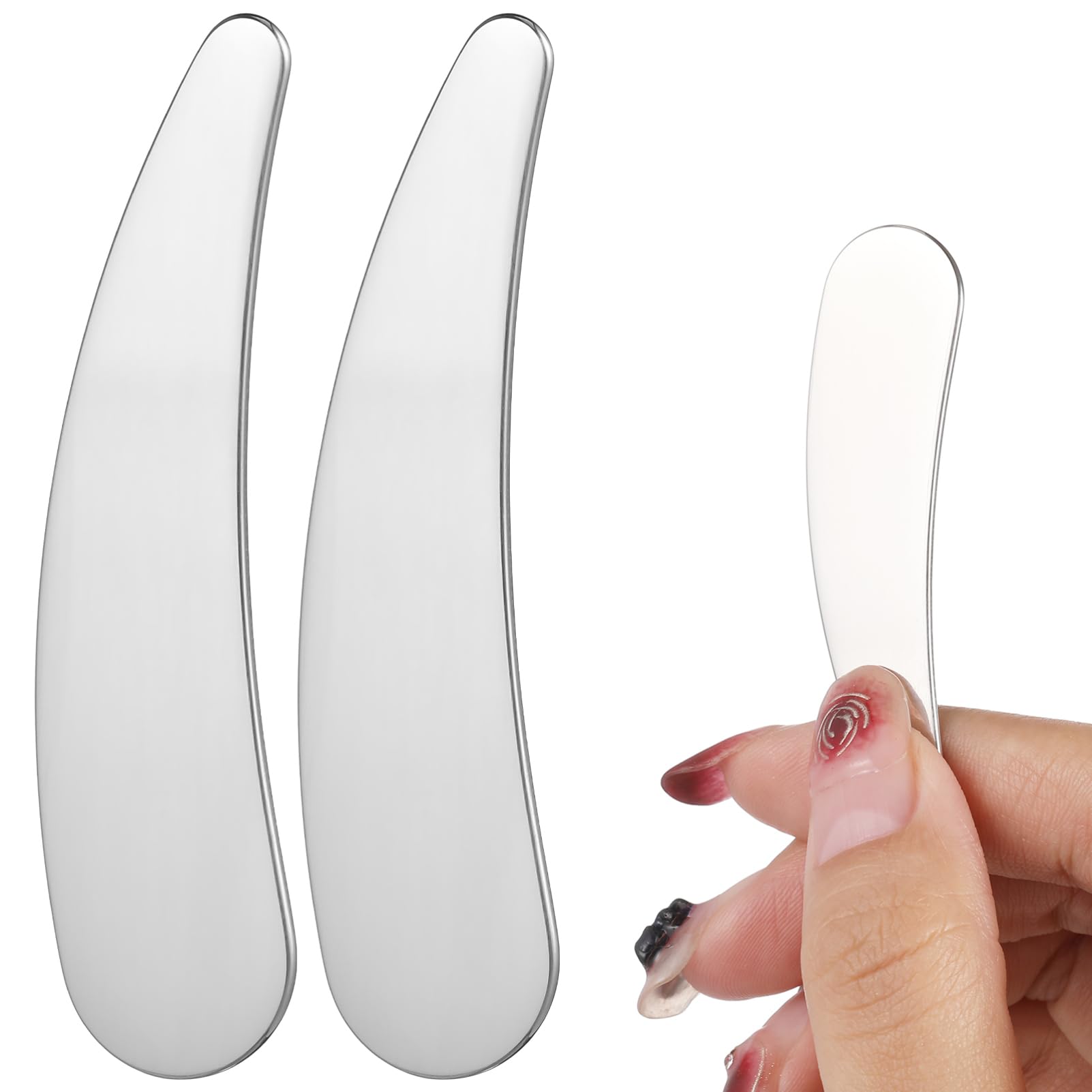 Beaupretty 2-Pack Reusable Facial Cream Spatula - Cosmetic Beauty Scoop for Skincare & Makeup Application - Esthetician Supplies for Jars, Bottles & Tubes