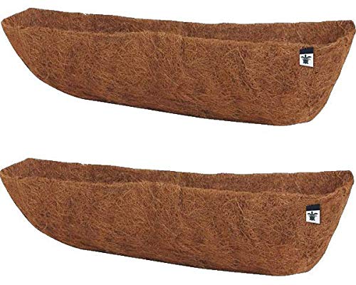 24 Inch Premium Coconut Coir Liners for Trough Planters - 2 Pack - Perfect for Wall, Window & Deck Mounted Planters - Ideal for Indoor/Outdoor Gardening & Home Decor