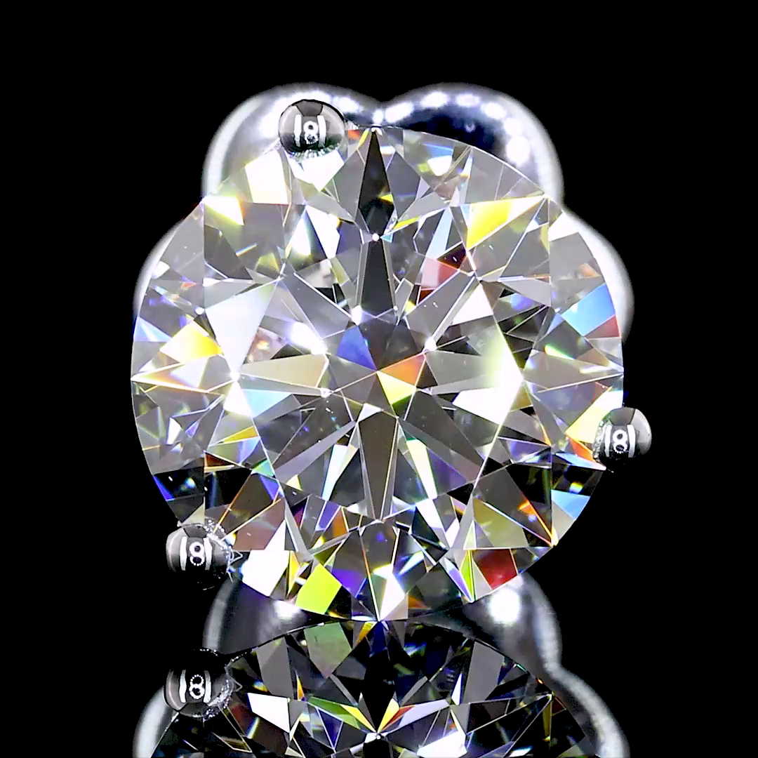 2.47 Carat Lab Grown Round E VVS2 Diamond Stud Earrings in 14K White Gold - Perfect for Weddings, Anniversaries & Special Occasions