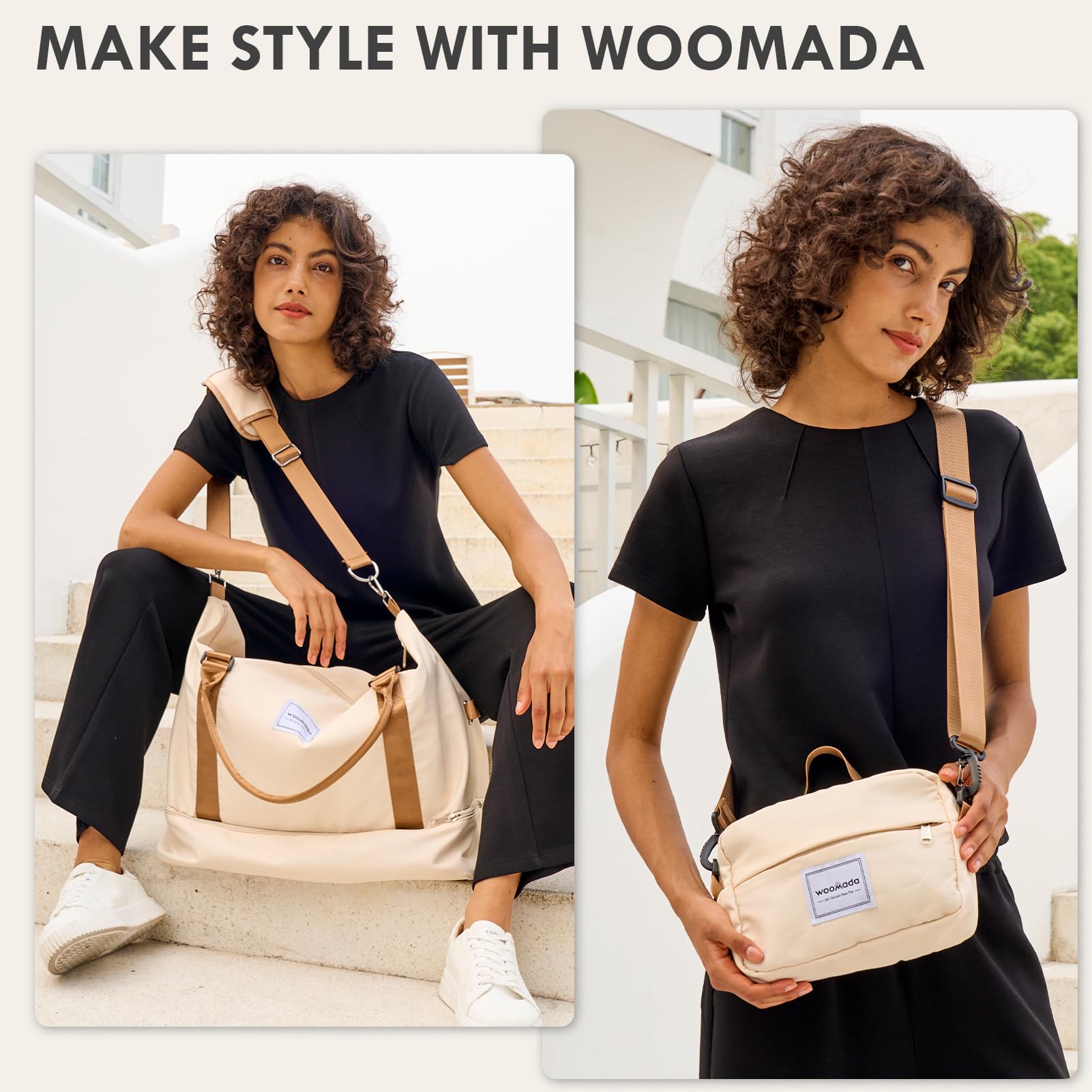 WOOMADA Women's Weekender Travel Bag with Shoe Compartment & Toiletry Pouch - Perfect Carry On Duffle for Overnight Trips, Hospital Labor Delivery & Maternity Use (Mulberry Purple)