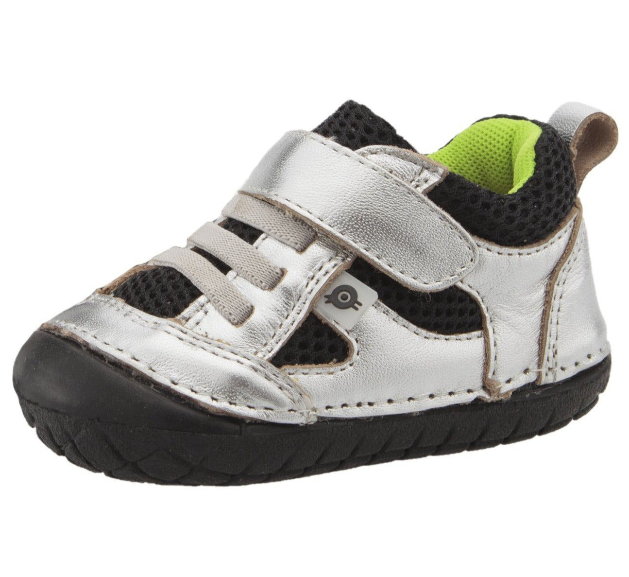 Old Soles Bru Pave Shoes for Boys & Girls - Silver/Black Mesh & Lime Mesh | Comfortable Kids Sneakers for School, Play & Everyday Wear