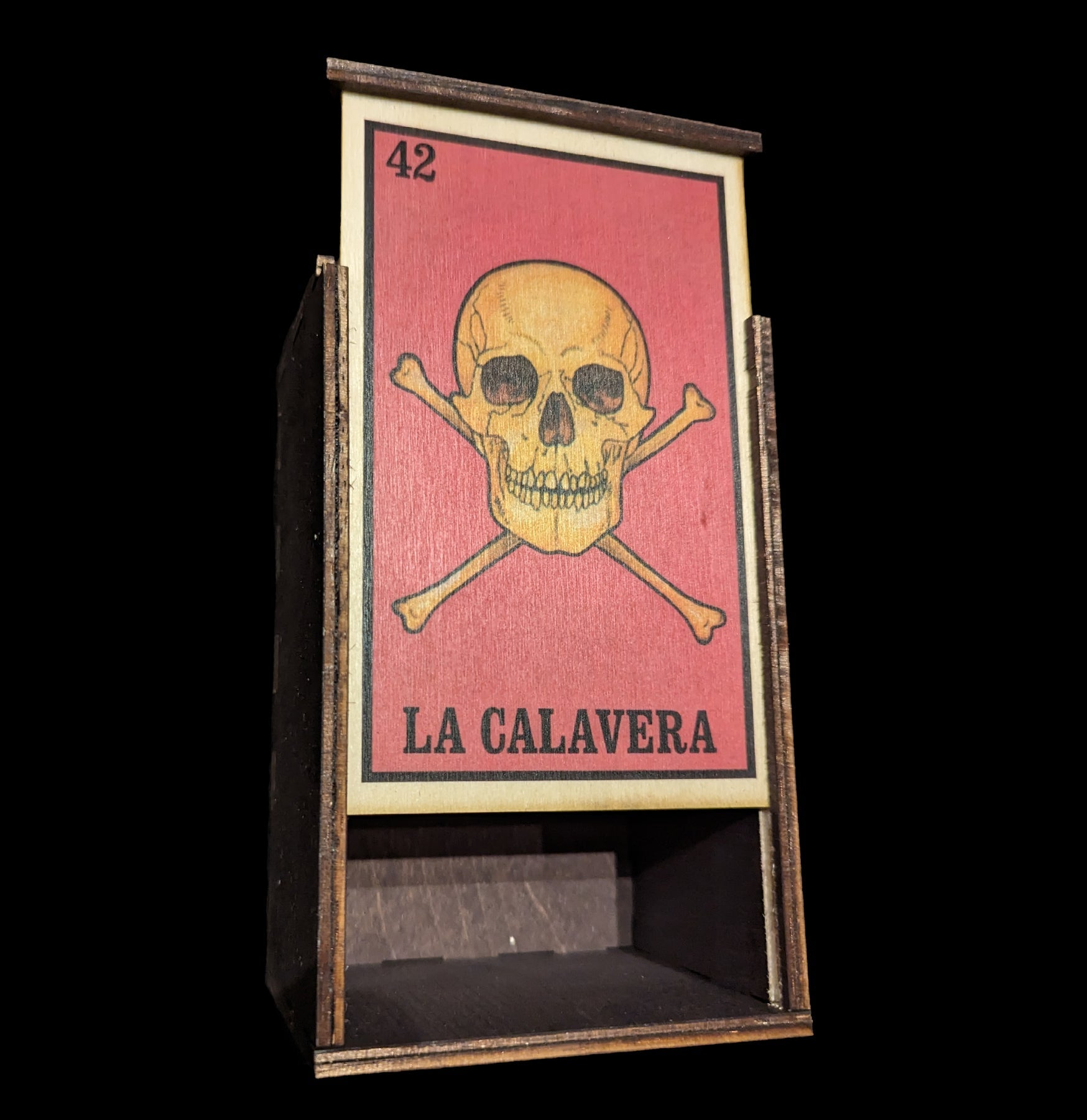 Loteria Calavera Tarot Card Stash Box - Mexican Style Wooden Storage Case for Tarot Cards, Jewelry & Keepsakes - Perfect for Spiritual Readings, Travel & Home Decor