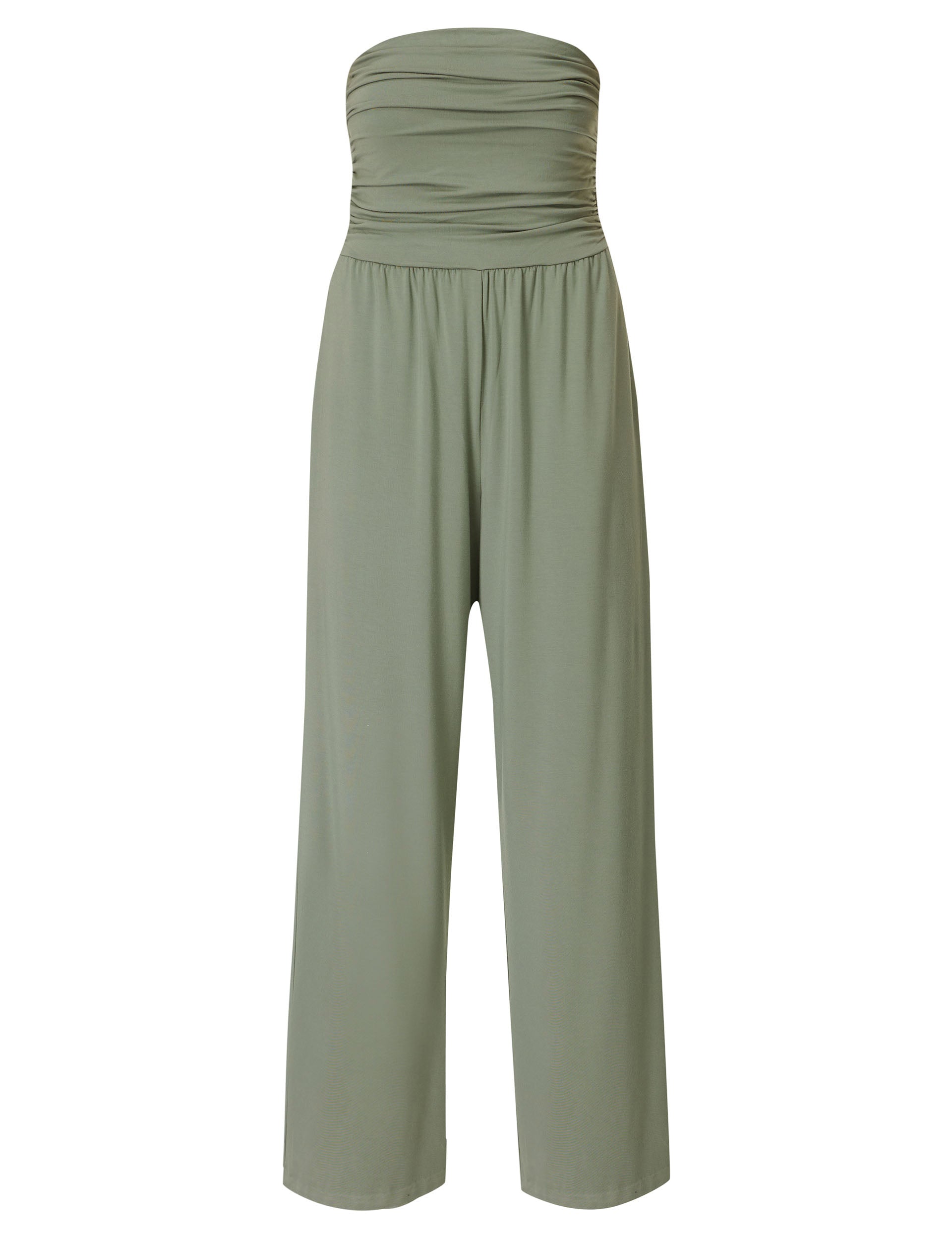 Modal Wide Leg Jumpsuit for Women - Soft Stretchy Comfortable Willow Green Romper - Perfect for Casual Wear, Yoga, and Summer Outfits