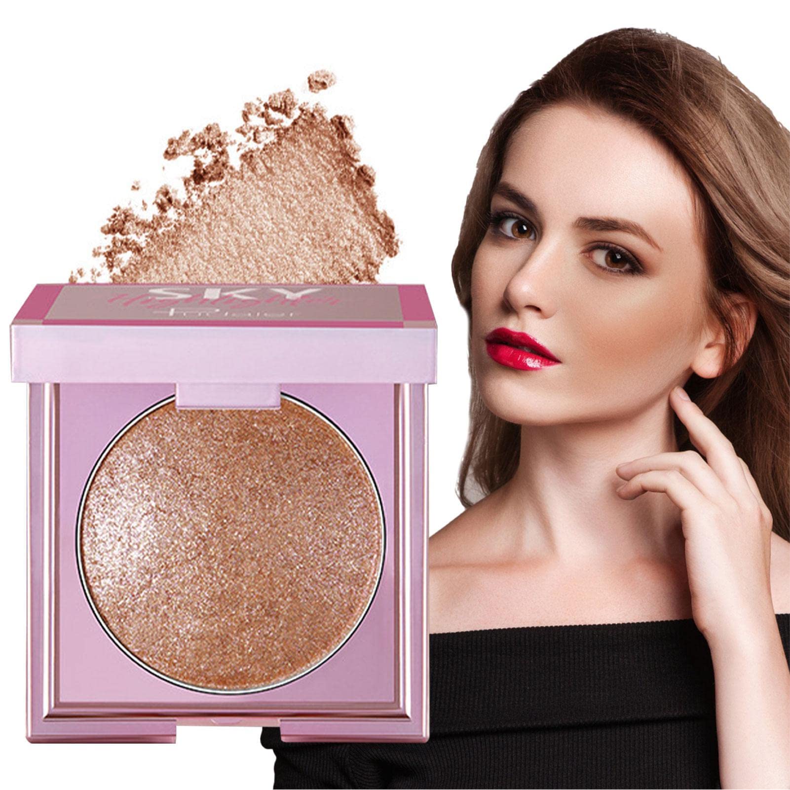 Long Lasting Highlighter Makeup Powder 8g - Face & Lips for All Skin Types | Party & Daily Wear
