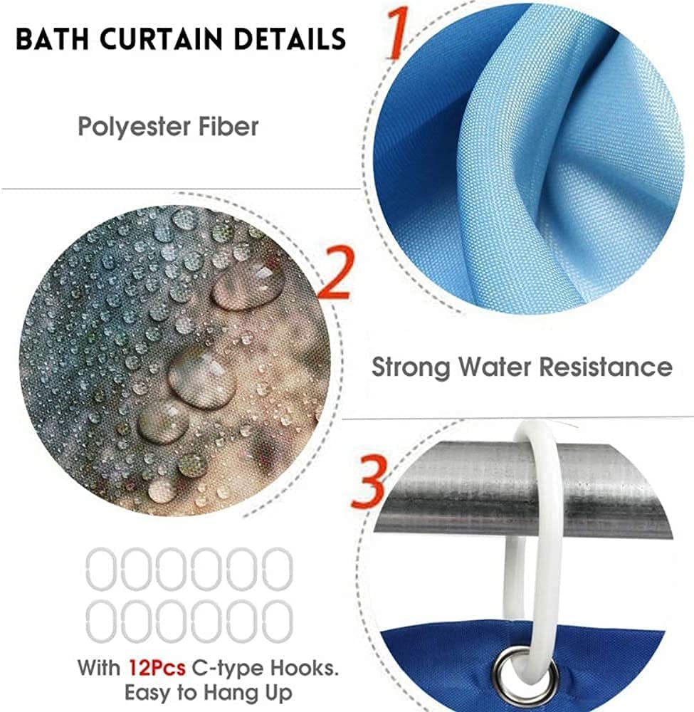 4Pcs Waterproof Shower Curtain Set with Non-Slip Bath Mat - Fall Forest Scenery Design for Bathroom Decor, Includes Toilet Cover & 12 Plastic Hooks (A11) | Perfect for Autumn-Themed Bathrooms & Cozy Home Spa Experience