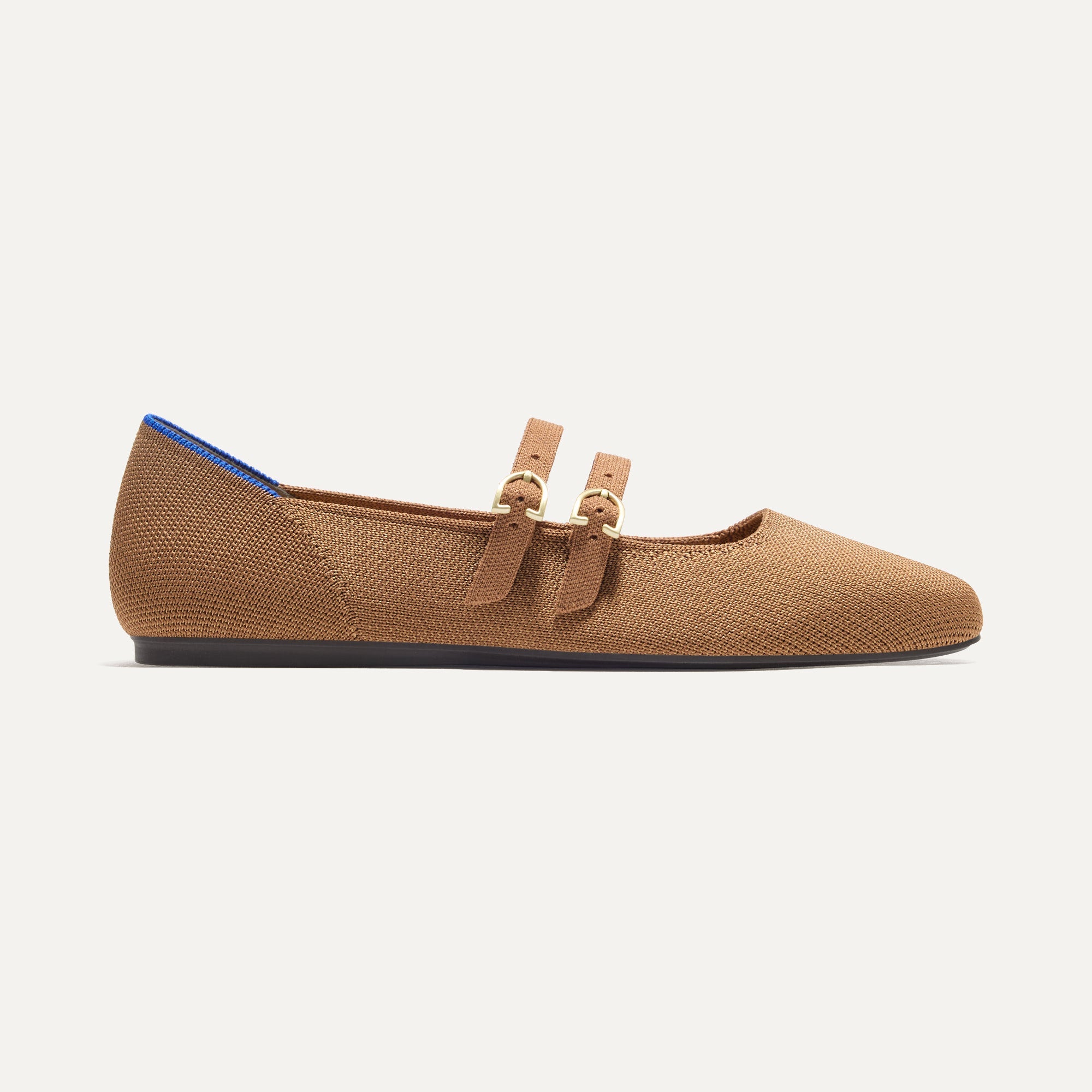 Stylish Double Buckle Mary Jane Shoes in Java Chip - Comfortable & Fashionable Women's Flats for Work, Casual Wear & Special Occasions