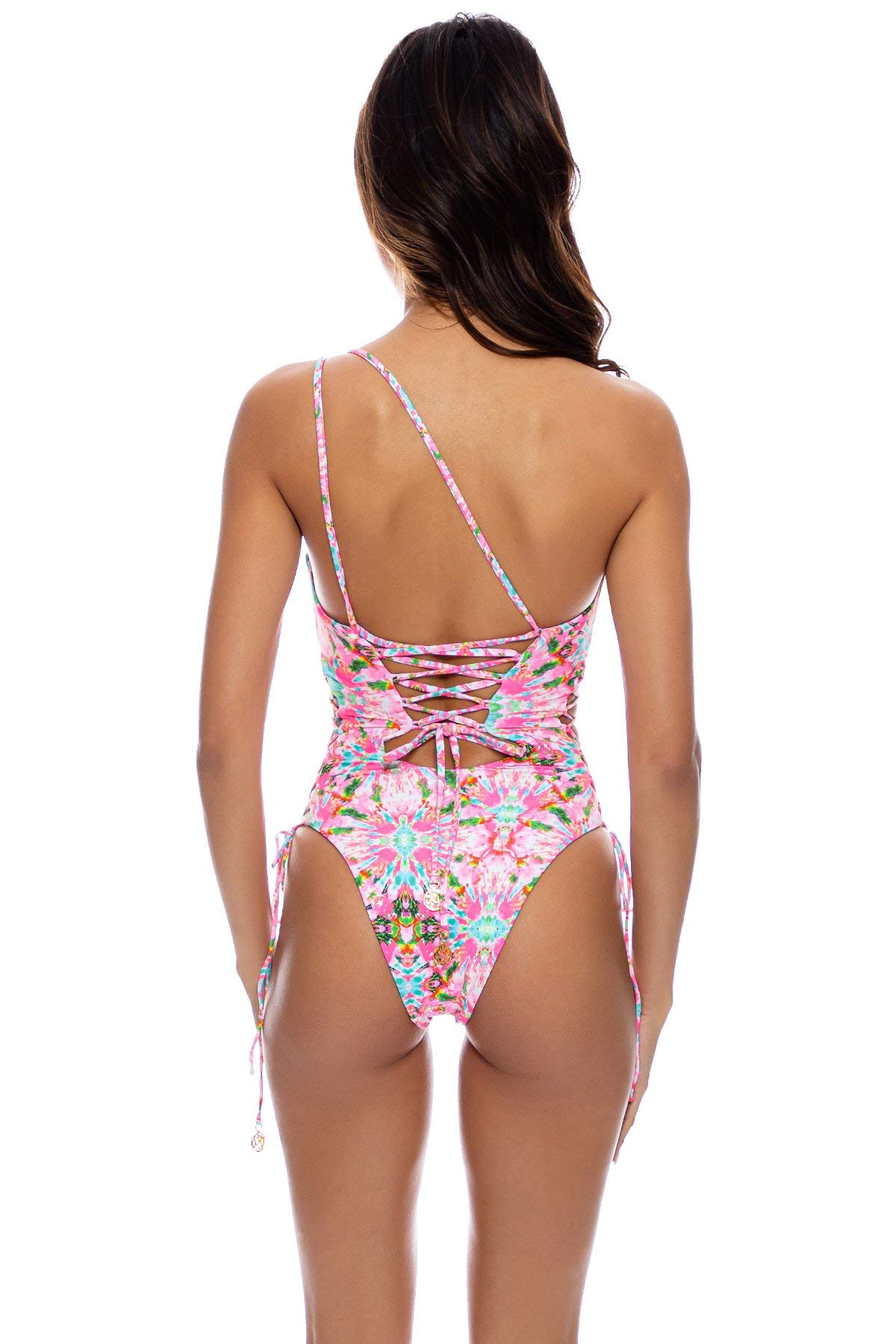 Ocean Drive Euphoria One Shoulder Lace Up Bodysuit - Sexy Women's Jumpsuit for Club, Party & Date Night Outfits