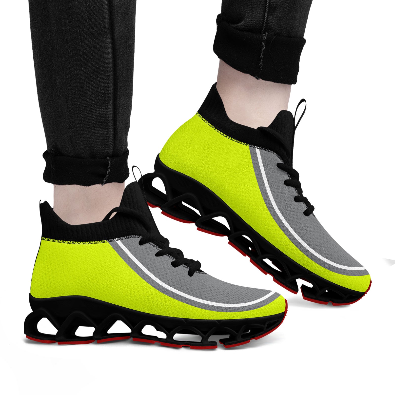 Custom Green & Gray Maxsoul Personalized Sneakers - Breathable Comfort Shoes for Men & Women (FN030XD D020388) - Perfect for Running, Gym Workouts & Casual Wear