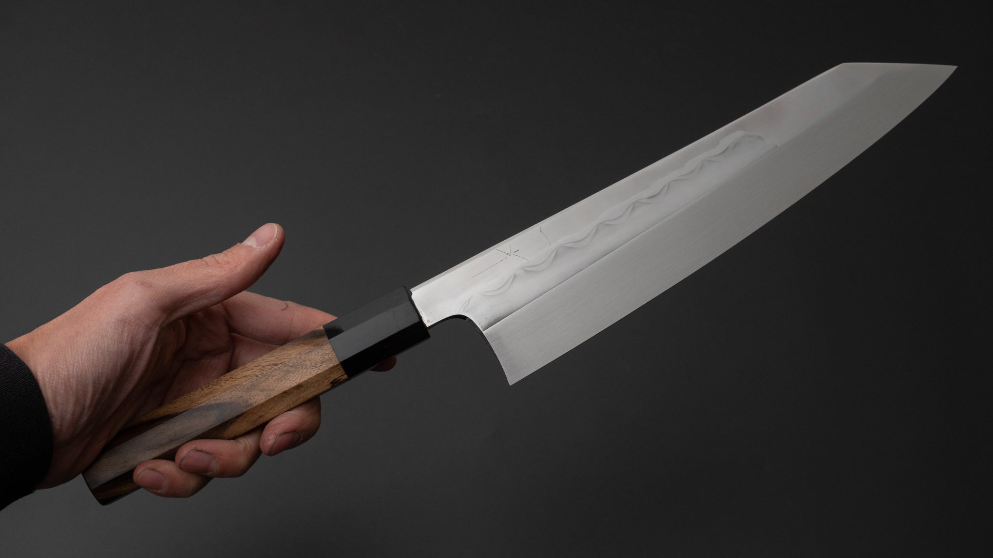 Hitohira Togashi White #1 Notaremon Mizu Honyaki Kiritsuke Gyuto 240mm Japanese Chef Knife with Kurokaki Persimmon Handle (#079) - Perfect for Sushi, Sashimi & Precision Cutting - Includes Saya Protective Sheath