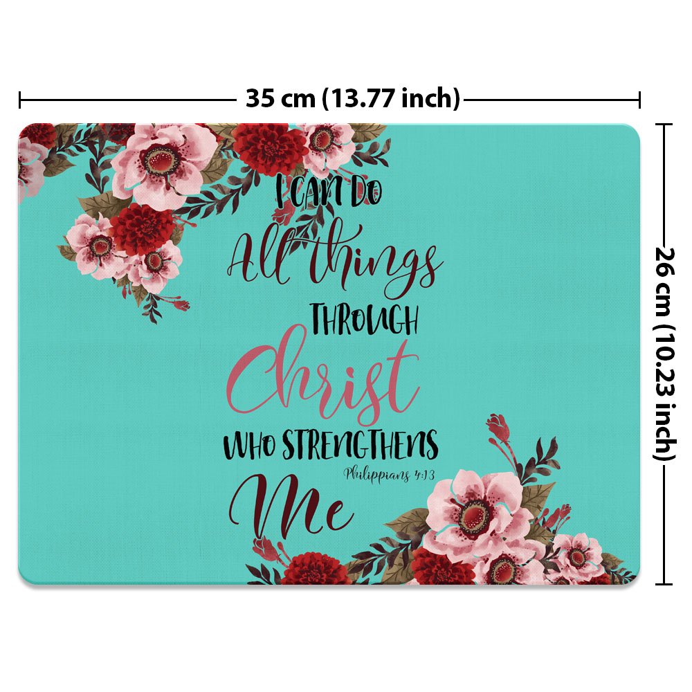 FINCIBO XL Non-Slip Bible Verse Mousepad for Office & Gaming - Philippians 4:13
