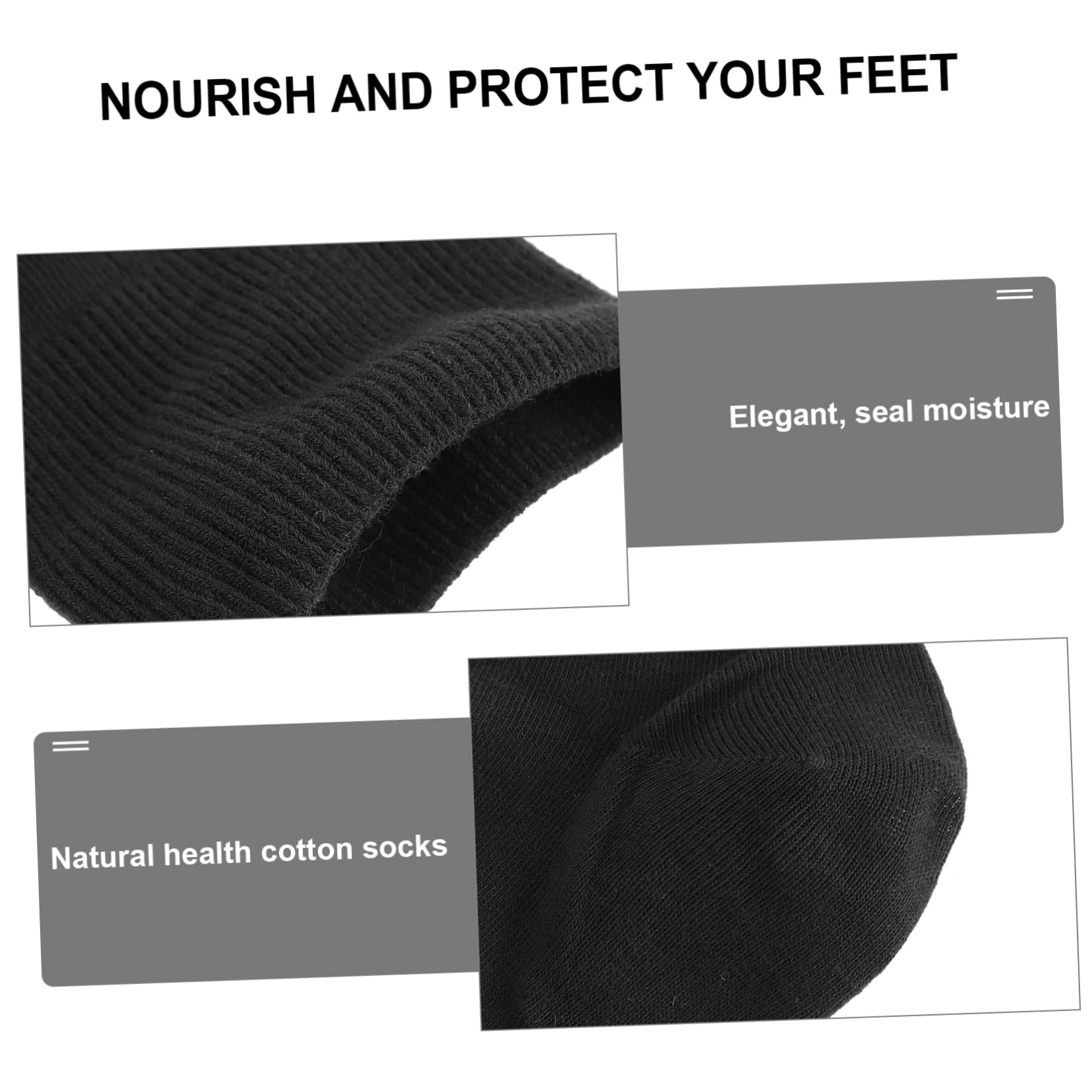 Beavorty Men's Cotton Socks for Cracked Heels & Rough Skin - Moisturizing & Softening Socks for Dry Feet Care - Ideal for Daily Wear, Work & Home Comfort