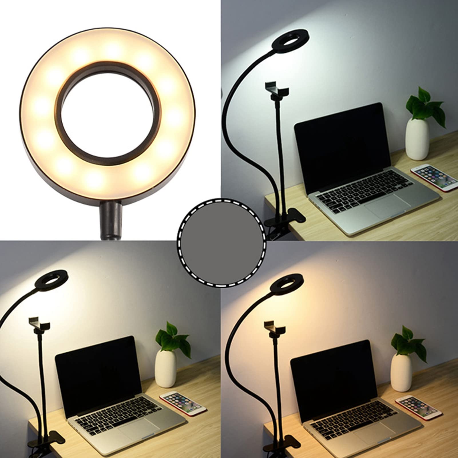 Professional 24-LED USB Ring Light for Camera - Adjustable Brightness Selfie Light for Photography, YouTube Videos, Live Streaming & Makeup (Black) - Perfect for Content Creators, Vloggers & Beauty Enthusiasts
