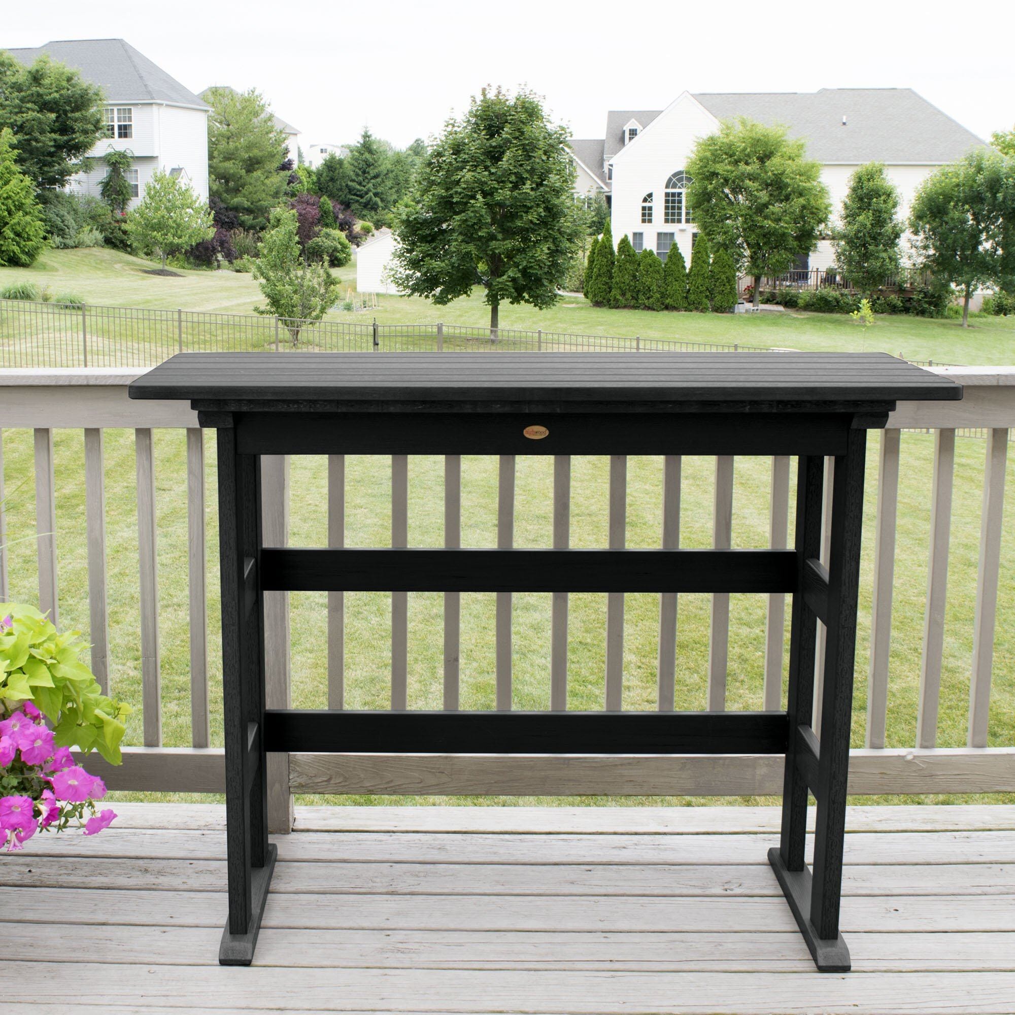 Refurbished Lehigh Bar Height Balcony Table - Outdoor Bistro Set for Patio, Deck & Small Spaces - Perfect for Coffee, Dining & Relaxing