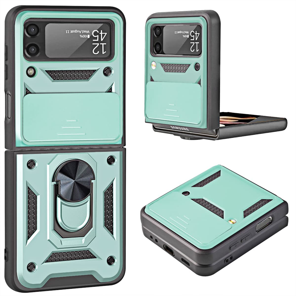 Samsung Galaxy Z Flip 3 Case - Military Grade Protective Cover with Magnetic Kickstand & Car Mount Holder | Perfect for Daily Use, Travel, and Hands-Free Viewing