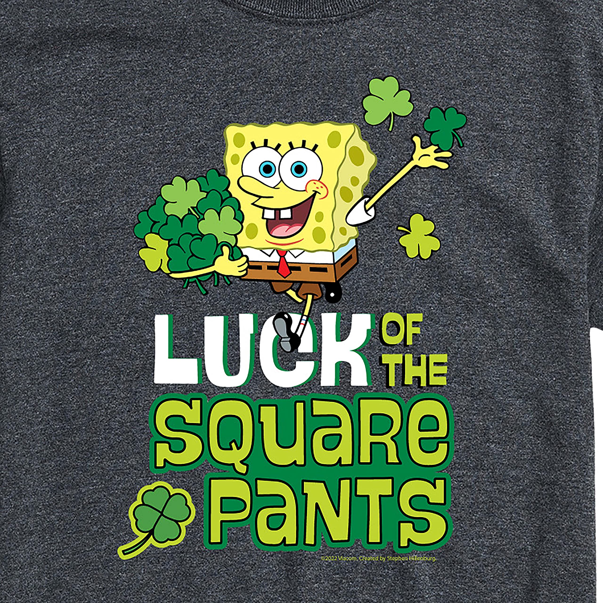 Spongebob Squarepants Men's Graphic T-Shirt | Luck of The Square Pants Design | Short Sleeve Cotton Tee for Casual Wear & Fan Gifts