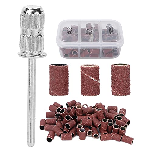 75PCS Nail Sanding Bands Kit - 80# 120# 180# Grit Brown Drill Bits Set for Manicures & Pedicures | Compatible with Nail Drill Machines | Includes Storage Box | Perfect for Nail Art, Polish & Grinding at Home or Salon