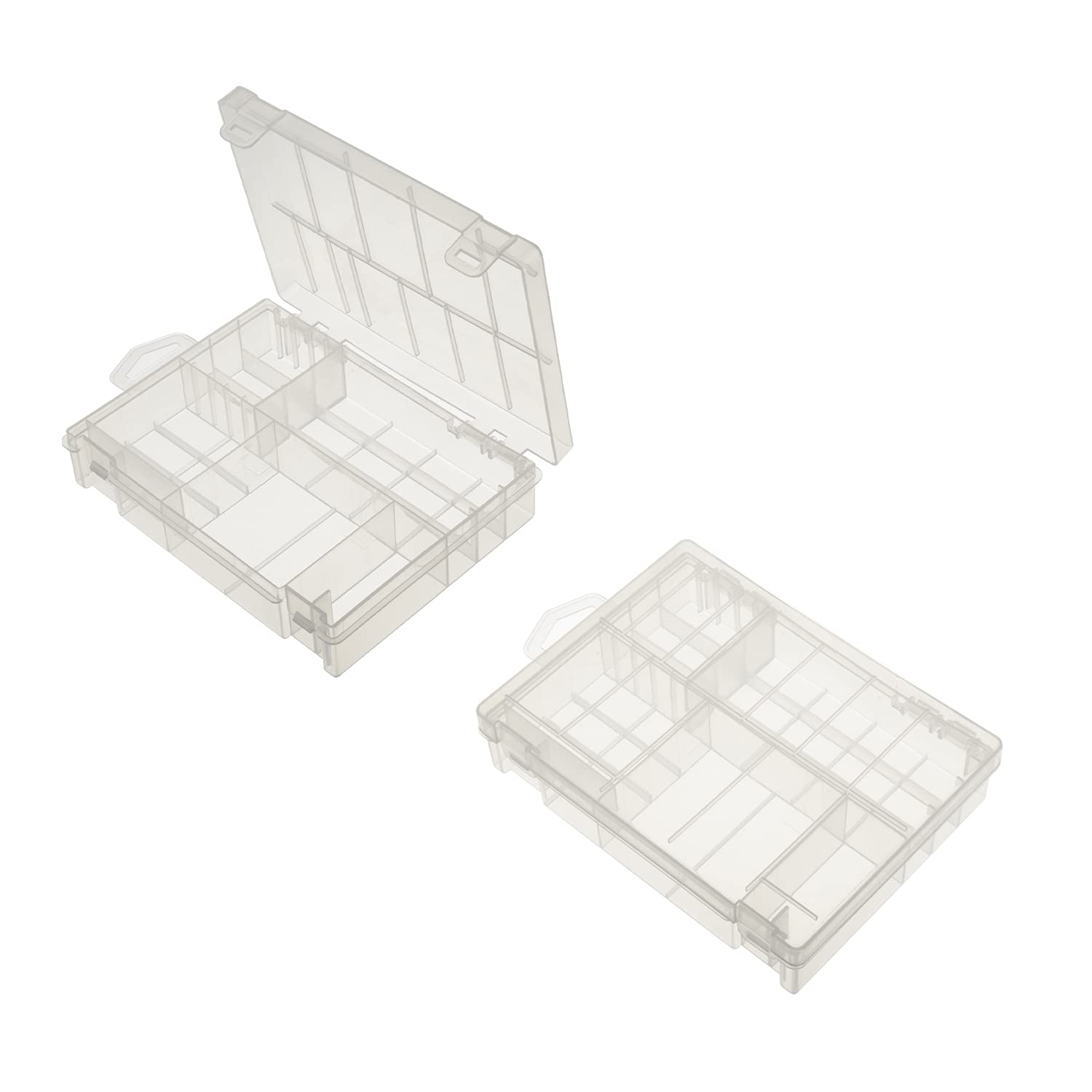 Heyiarbeit Clear Plastic Battery Storage Case Holder Box for AAA AA C D Batteries - Organize and Protect Your Batteries at Home, Office, or On The Go (1 Pack)