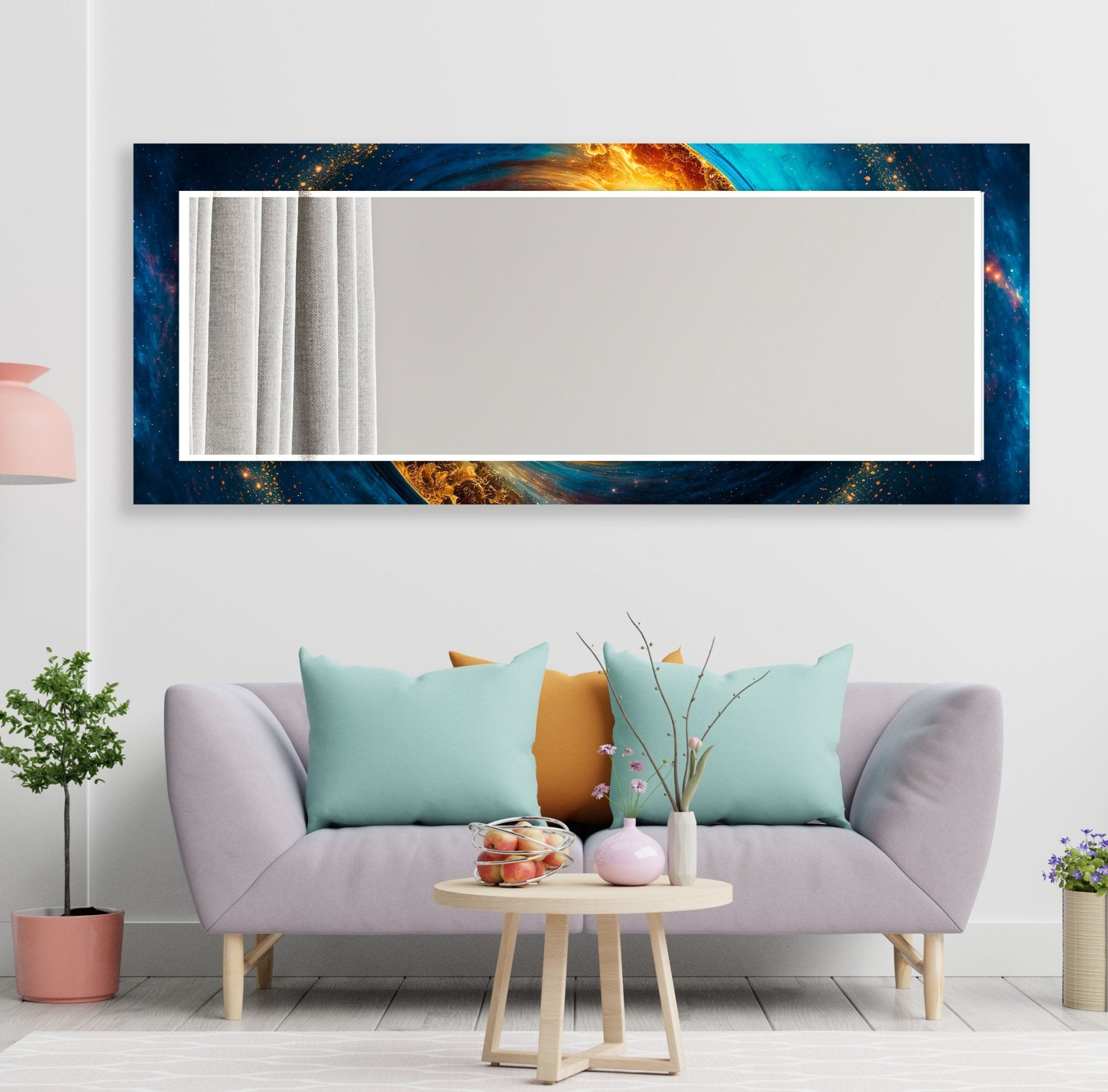 Abstract Space Wall Mirror - Modern Decorative Mirror for Living Room, Bedroom & Office - Unique Home Decor for Stylish Spaces