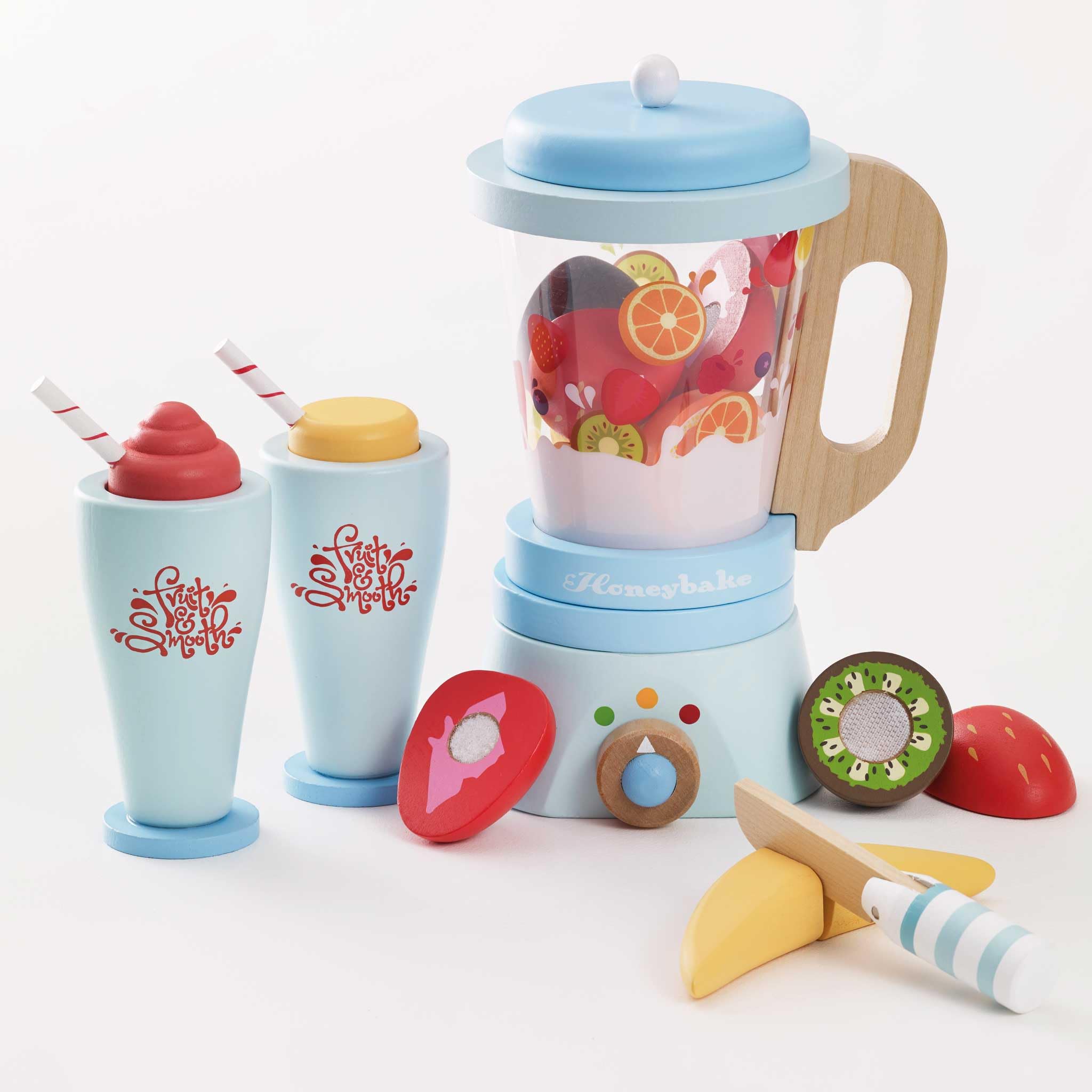 Premium Wooden Blender & Fruit Toy Set for Kids Ages 3+ | Pretend Play Kitchen