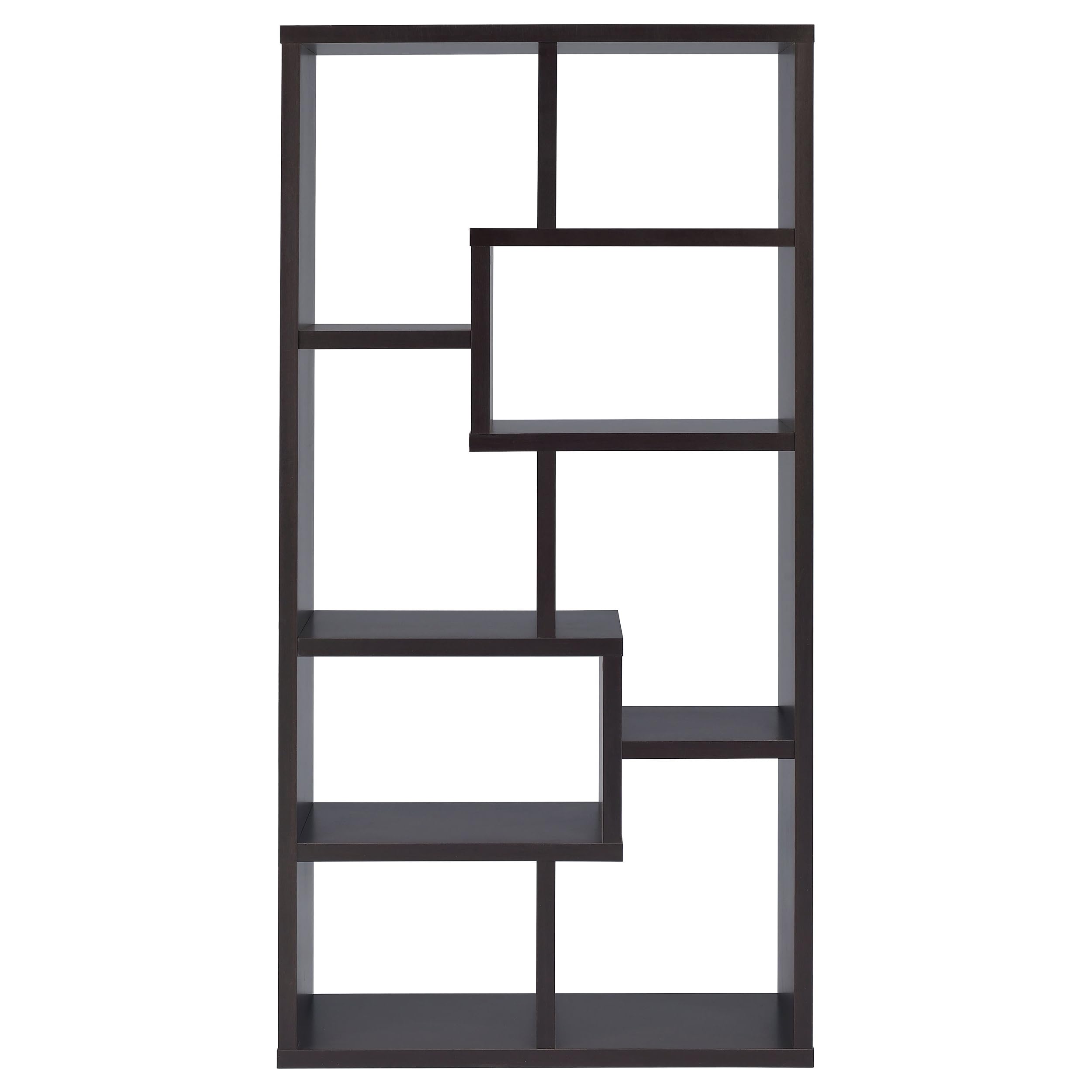 Theo Bookcase Shelf - Cappuccino Finish Wooden Book Storage for Living Room, Bedroom, Office - Stylish Home Decor & Organizer