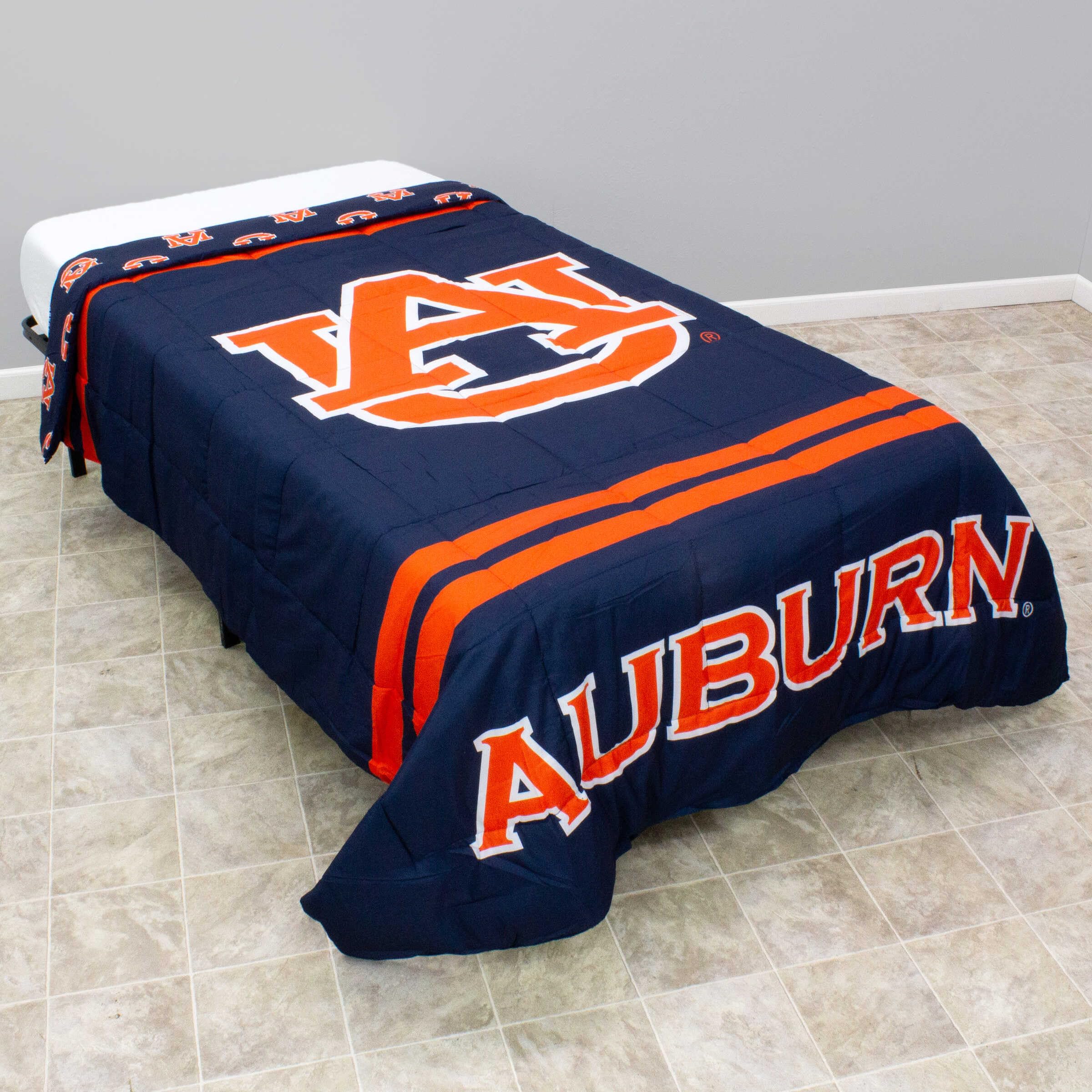 Auburn Tigers Reversible Comforter - Soft, Colorful Big Logo Design for College Dorm Room, Twin Size | Perfect for Game Day, Bedroom Decor & Student Gifts
