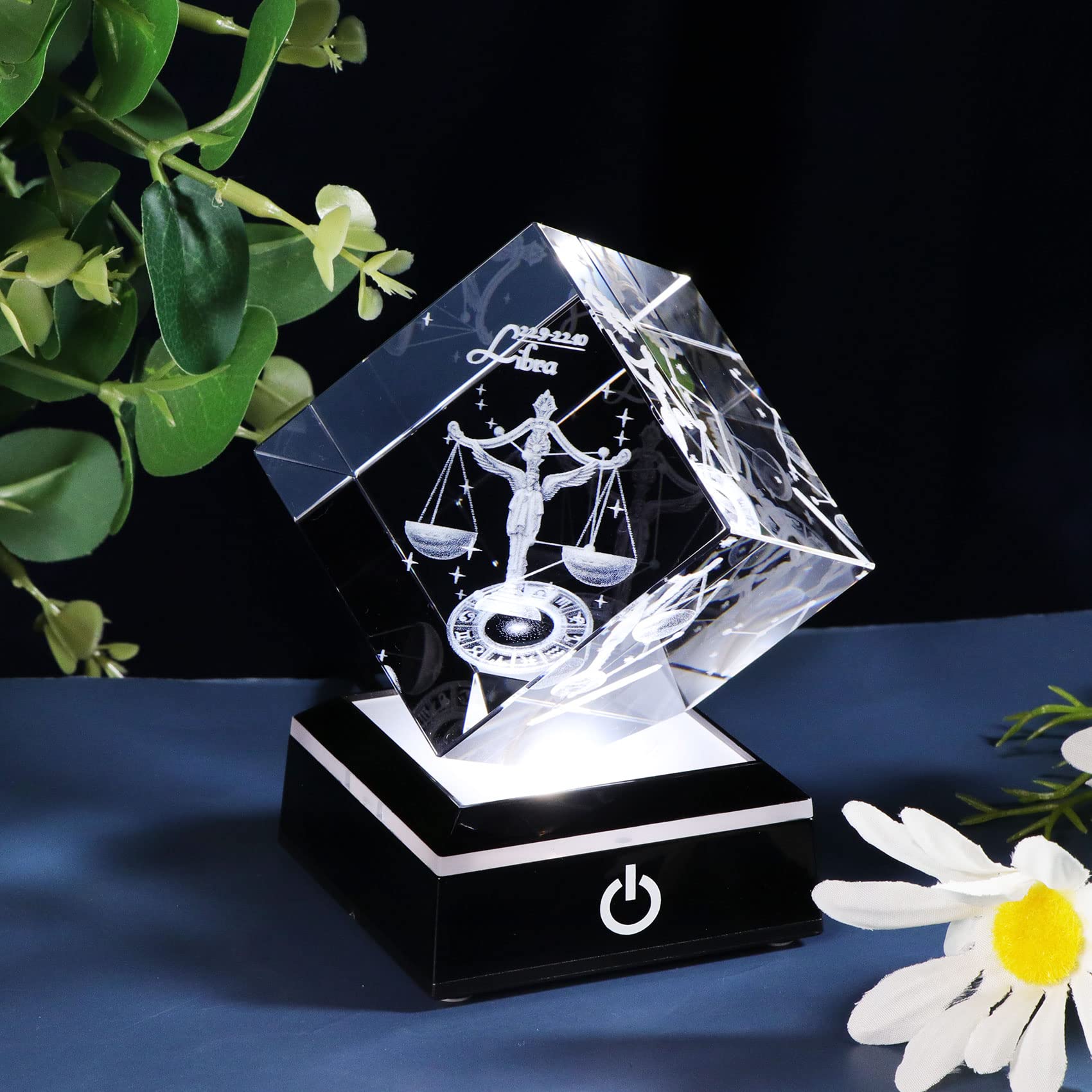 3D Crystal Libra Zodiac Sign Gift for Women & Men - Elegant Glass Figurine Constellation Decor, Perfect September October Birthday Present for Girlfriend, Wife, or Loved One | Home & Office Decoration, Spiritual Balance Keepsake