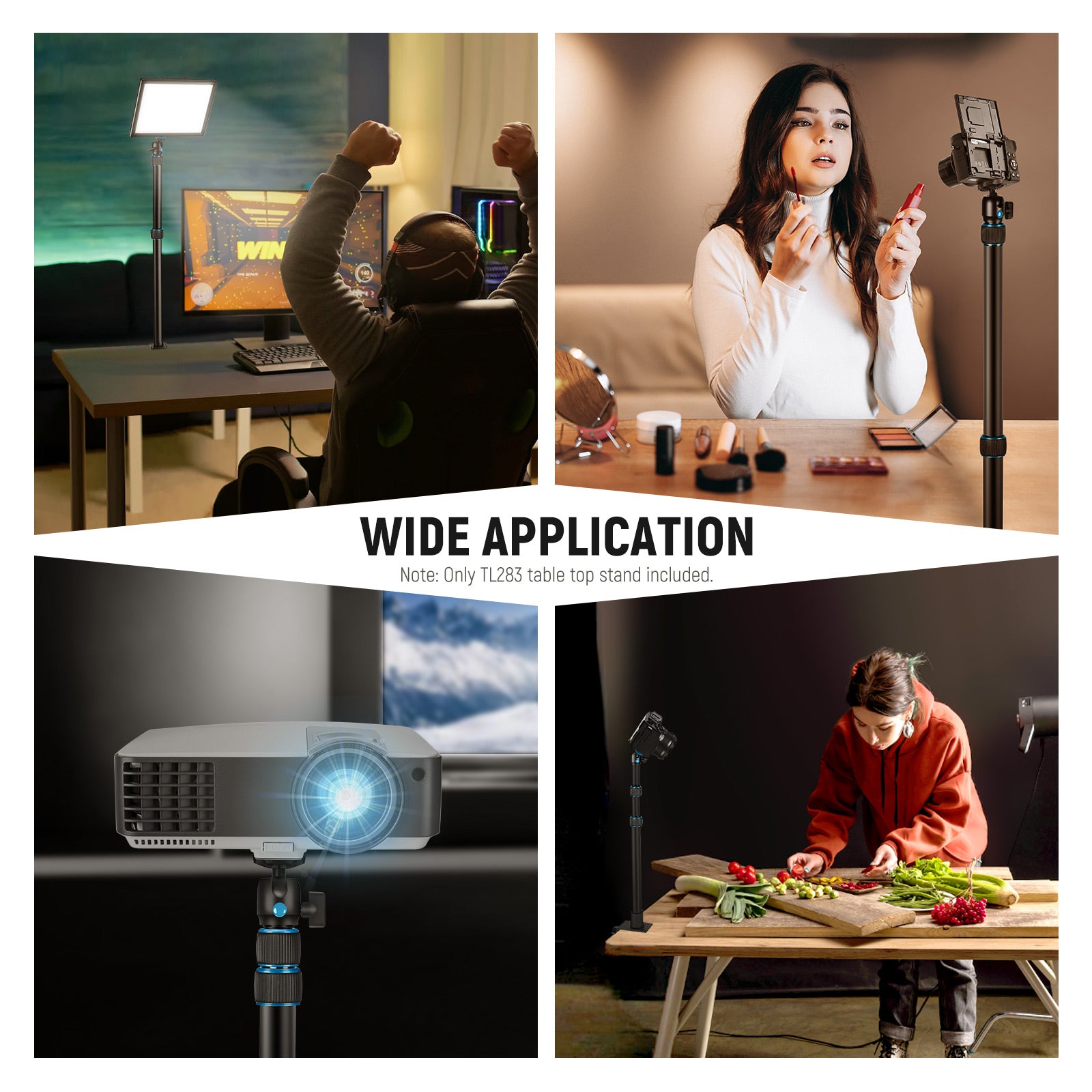NEEWER TL283 Extendable Camera Desk Mount with Ball Head - Adjustable Arm for DSLR, Webcam & Smartphone - Perfect for Streaming, Video Calls & Photography