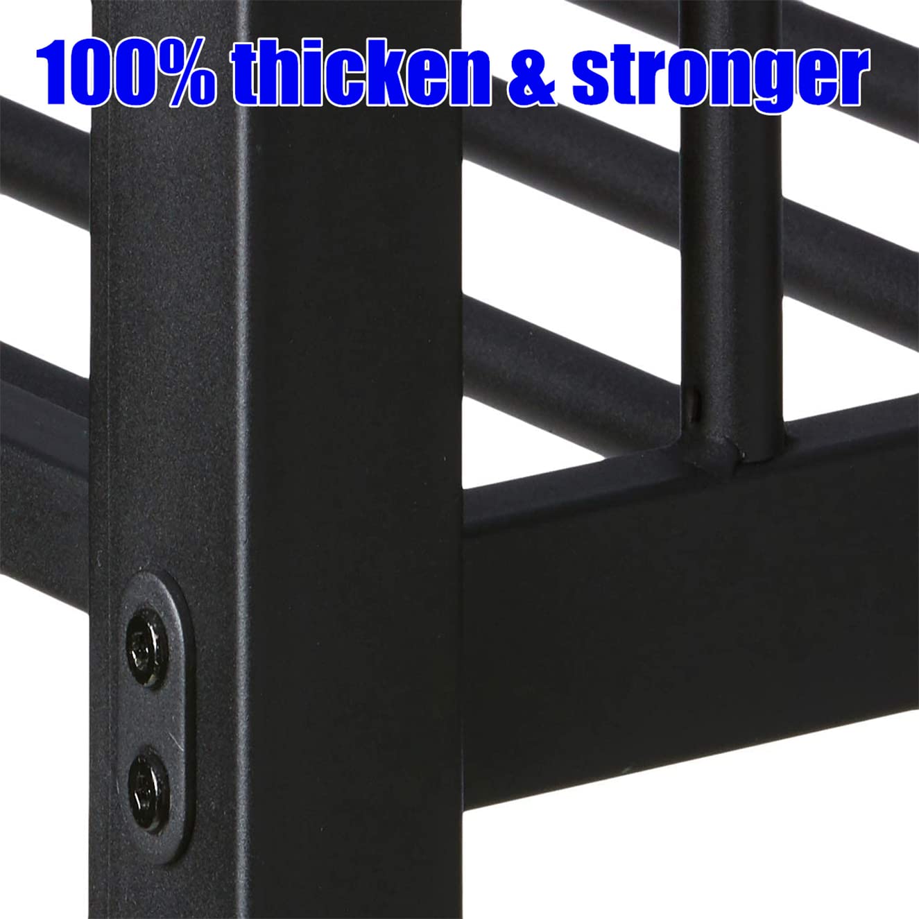 Upgraded Heavy Duty Metal Queen Bunk Bed Frame - Sturdy Steel Construction with Safety Guardrails & Ladder for Kids, Teens & Adults - Easy Assembly (Twin XL over Queen) - Perfect for Dorms, Guest Rooms & Space-Saving Bedroom Solutions