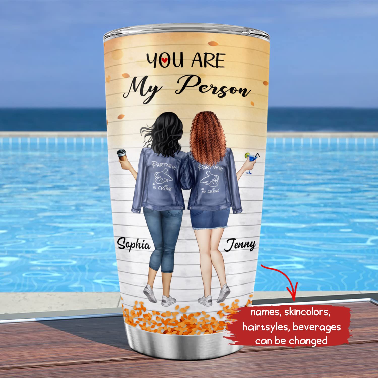 Custom Best Friend Tumbler 20oz - Personalized I Love You Tumbler for Women | Skinny Insulated Cup for BFF, Soul Sister & Besties | Unique Friendship Gift for Her - Perfect for Birthdays, Anniversaries & Daily Coffee/Tea