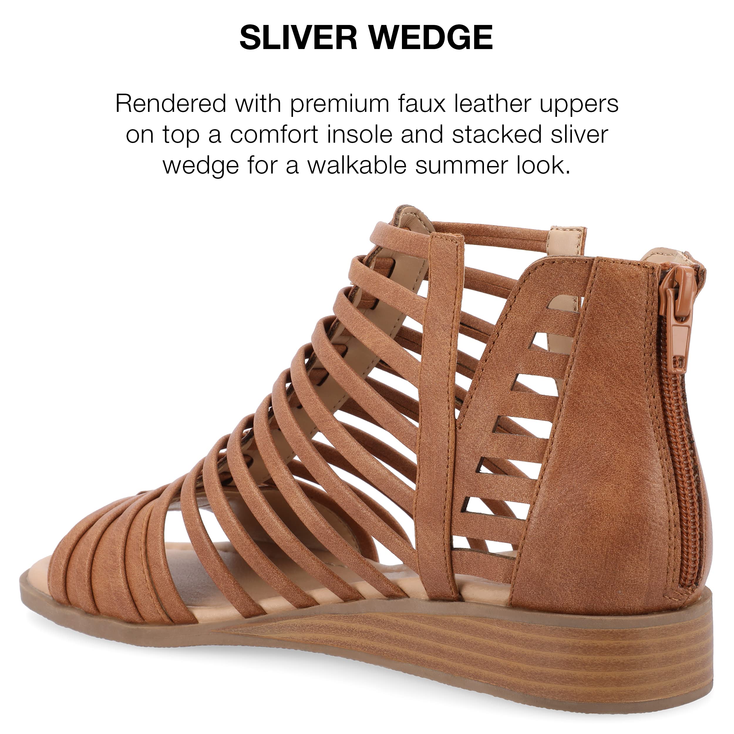 Journee Women's Comfort Foam Delilah Silver Wedge Sandals - Casual Summer Shoes for Walking, Beach & Outdoor Activities