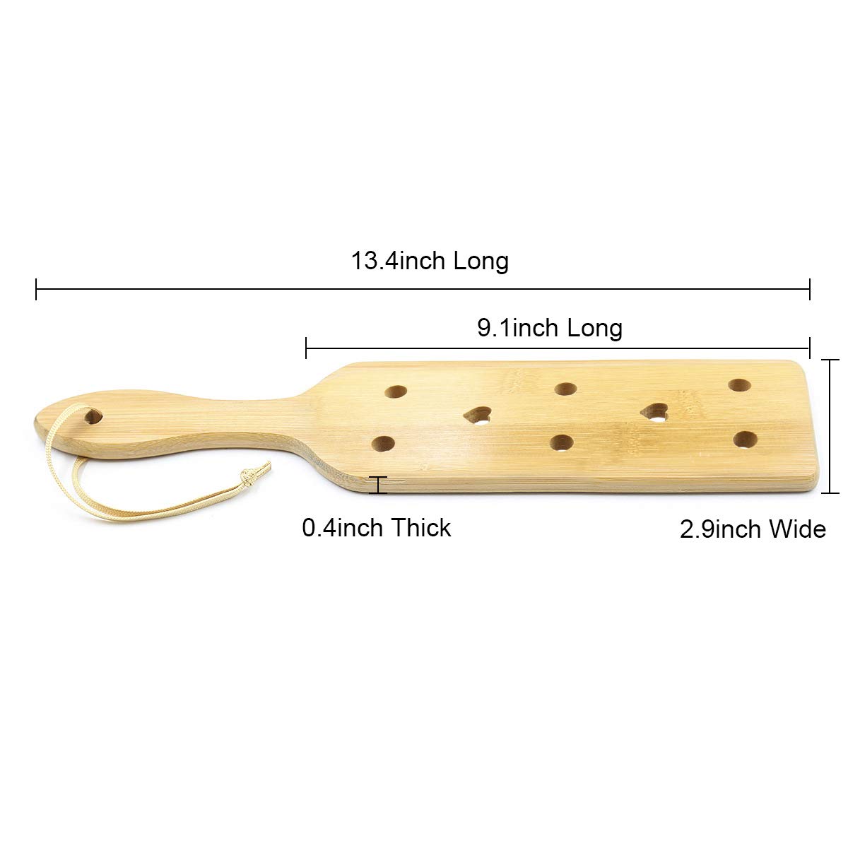 Bamboo Spanking Paddle for Adults - 13.4 Inch Lightweight & Durable BDSM Toy with Smooth Finish - Perfect for Sensual Play, Spanking, and Couples Intimacy