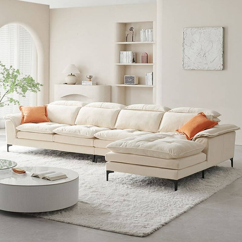 L-Shaped Sectional Sofa with Chaise Lounge, Right-Hand Facing, 5-Seater - Perfect for Living Room, Family Room & Home Theater Seating