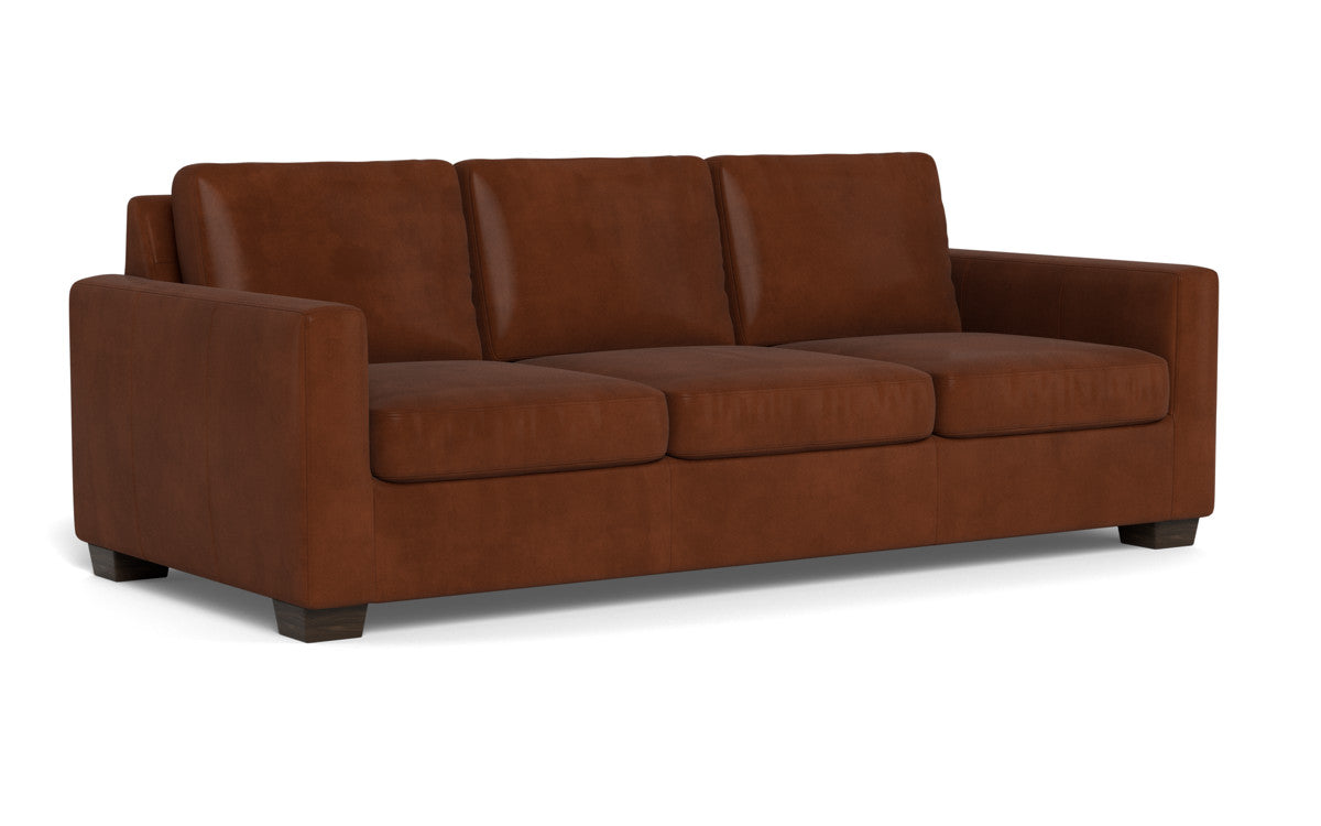 Luxury Track 87 Genuine Leather Sofa - Modern Living Room Furniture for Home & Office - Perfect for Lounging, Entertaining & Relaxation