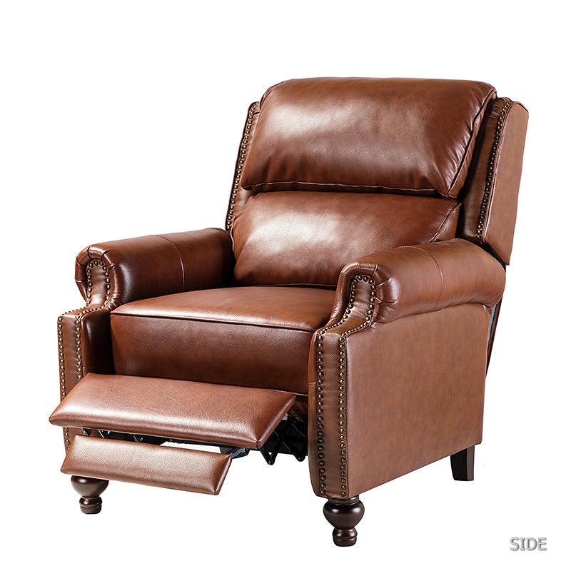 Mid Century Modern Genuine Leather Recliner Chair - Consuela Handcrafted Lounge Chair for Living Room, Office & Home Theater