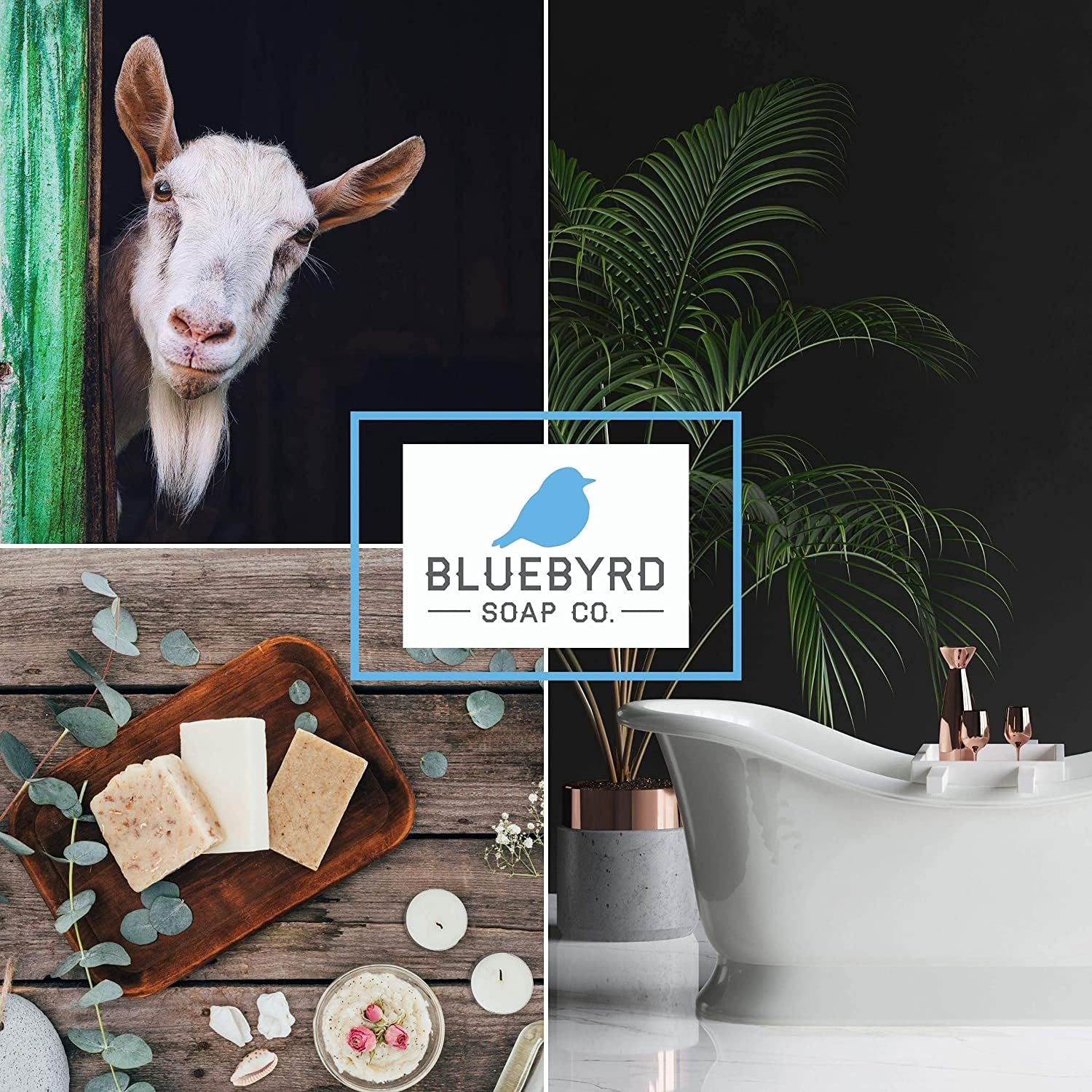 Bluebyrd Natural Rose Clay Goat's Milk Soap Bar - Organic Moisturizing Cleansing Bar with Farm Fresh Goat Milk for Smooth Skin | Handmade Rose Scented Soap for Face & Body Care | Perfect for Dry Skin, Sensitive Skin & Daily Skincare Routine